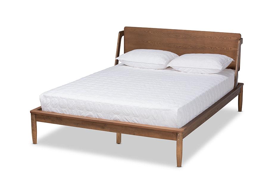 Sadler Mid-Century Modern Ash Finished Wood Platform Bed