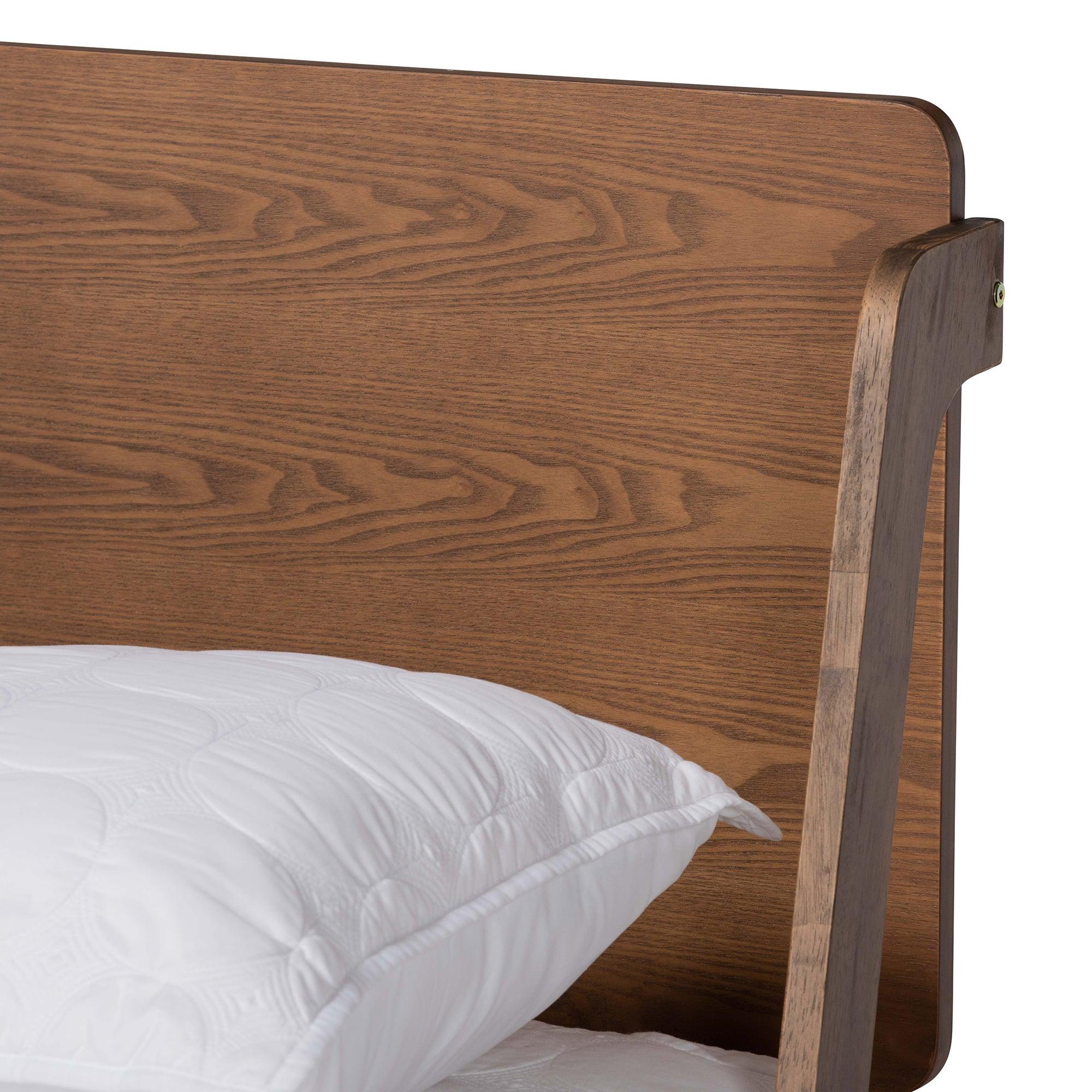 Sadler Mid-Century Modern Ash Finished Wood Platform Bed