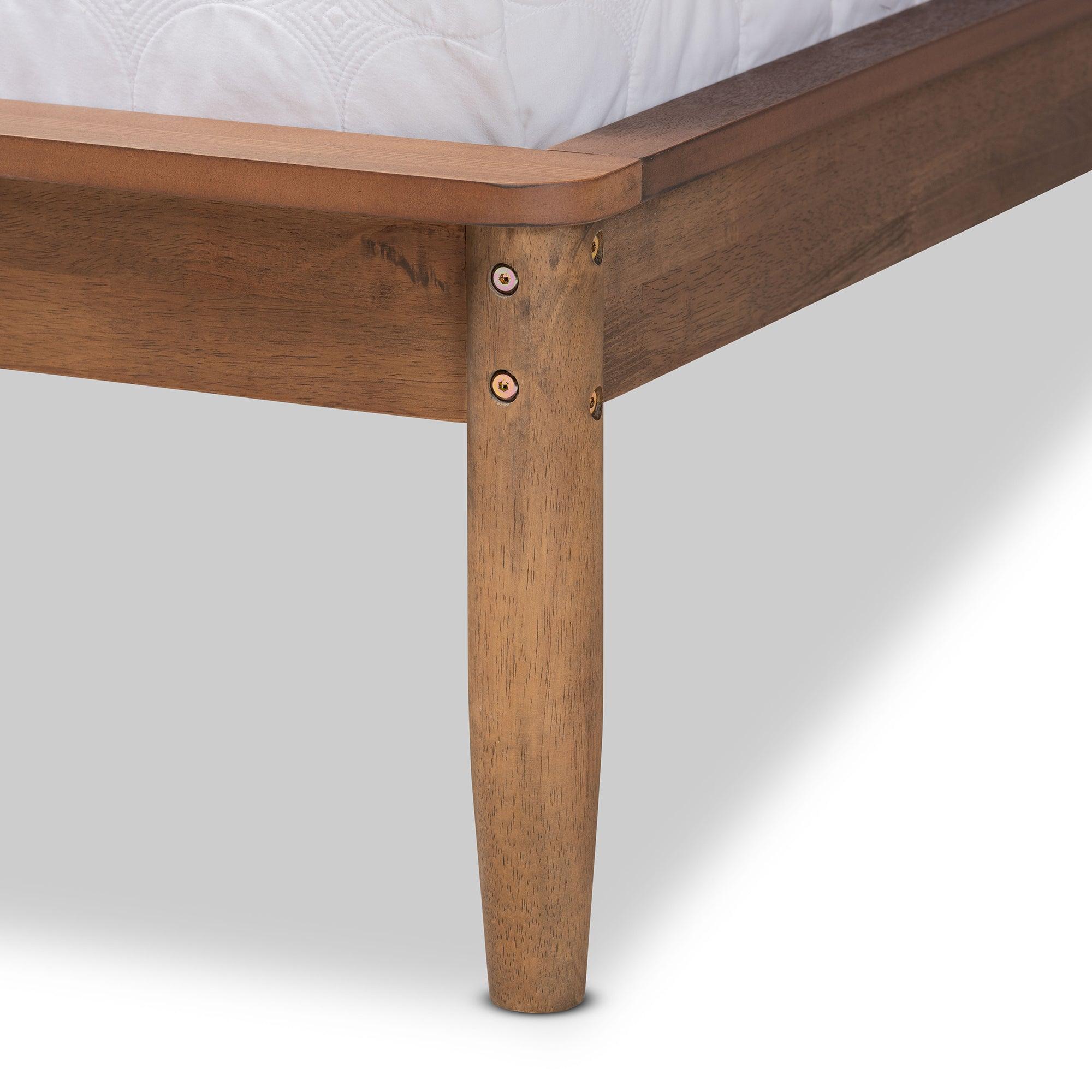 Sadler Mid-Century Modern Ash Finished Wood Platform Bed