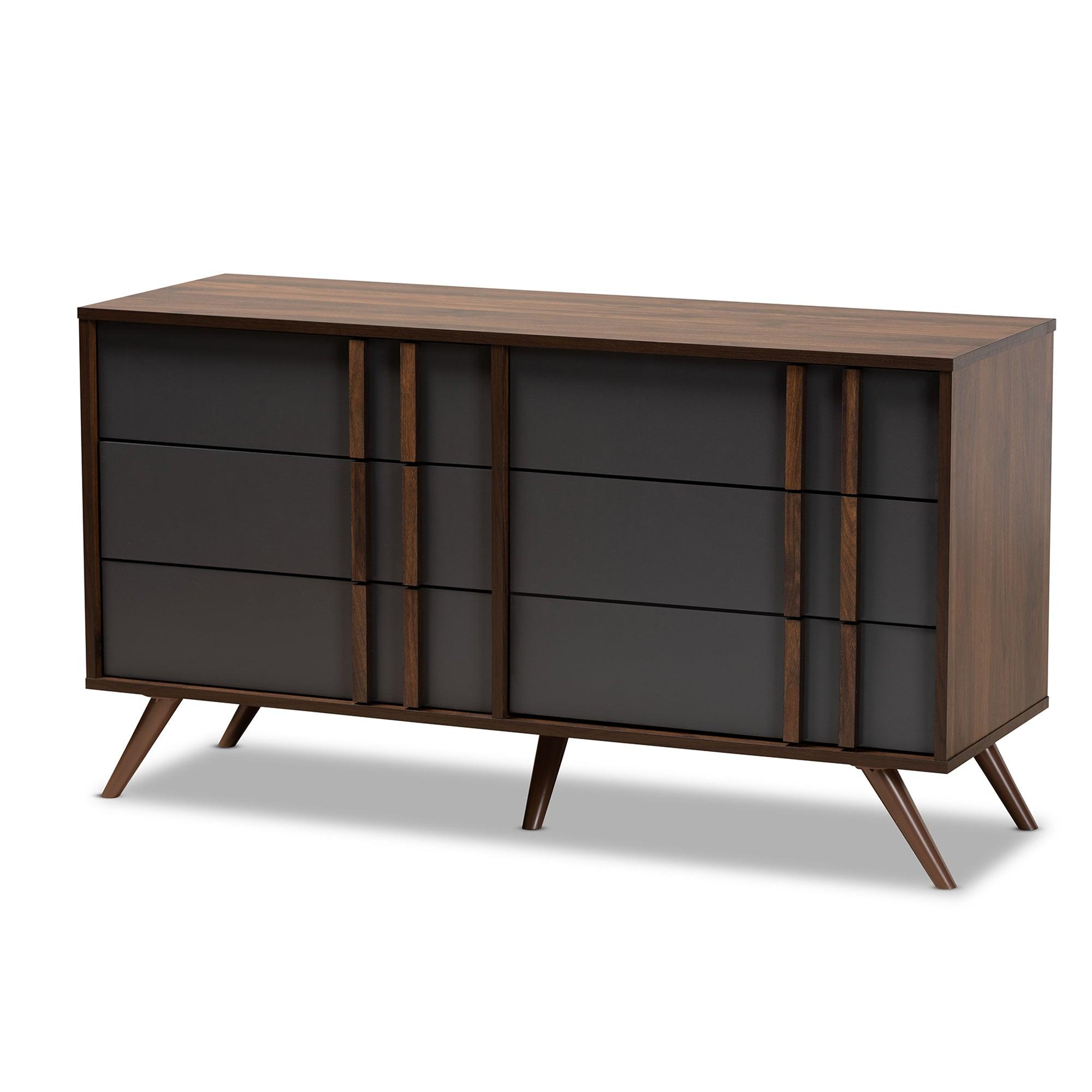 Naoki Modern and Contemporary Two-Tone and Finished Wood 6-Drawer Bedroom Dresser