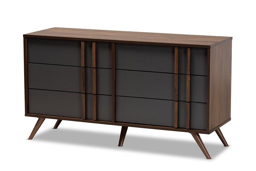 Naoki Modern and Contemporary Two-Tone and Finished Wood 6-Drawer Bedroom Dresser