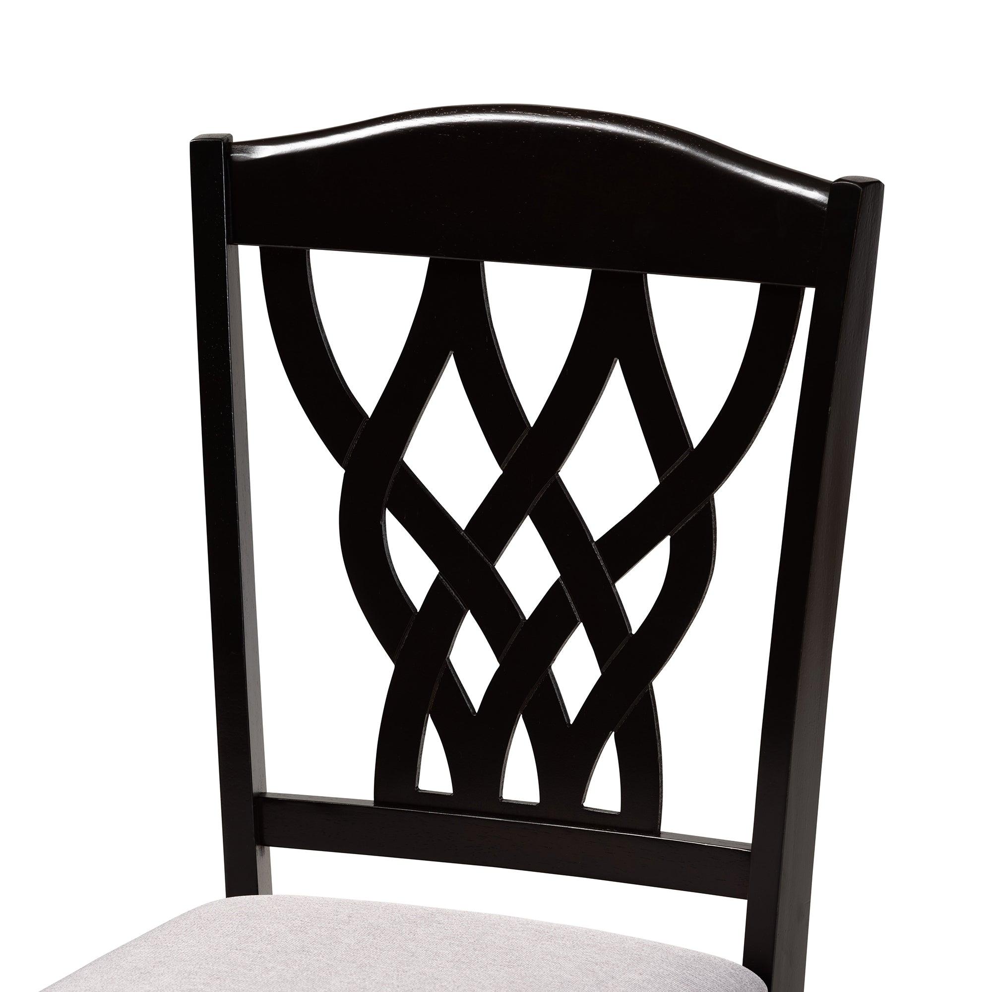 Delilah Modern and Contemporary Fabric Upholstered and Finished Wood 2-Piece Dining Chair Set