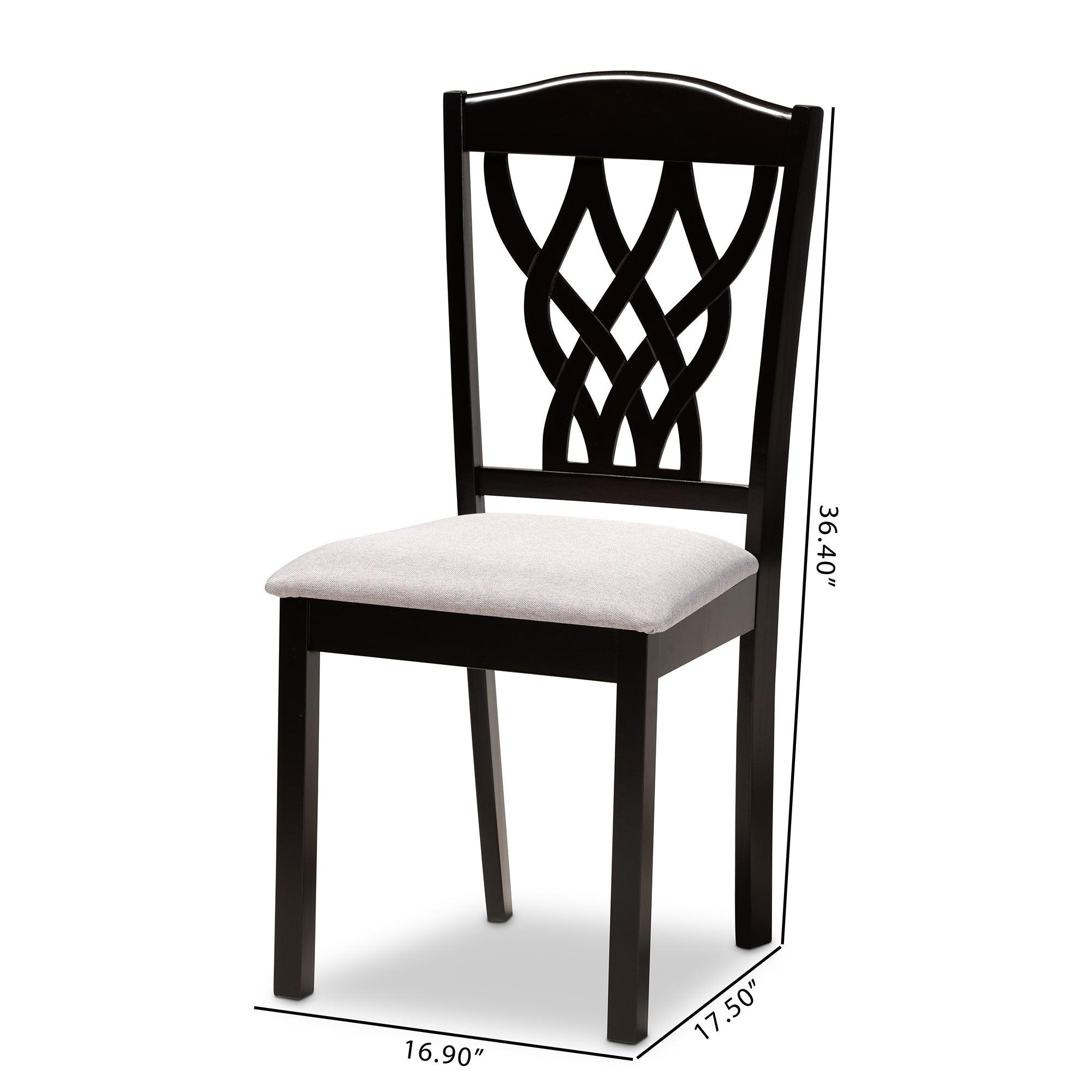 Delilah Modern and Contemporary Fabric Upholstered and Finished Wood 2-Piece Dining Chair Set