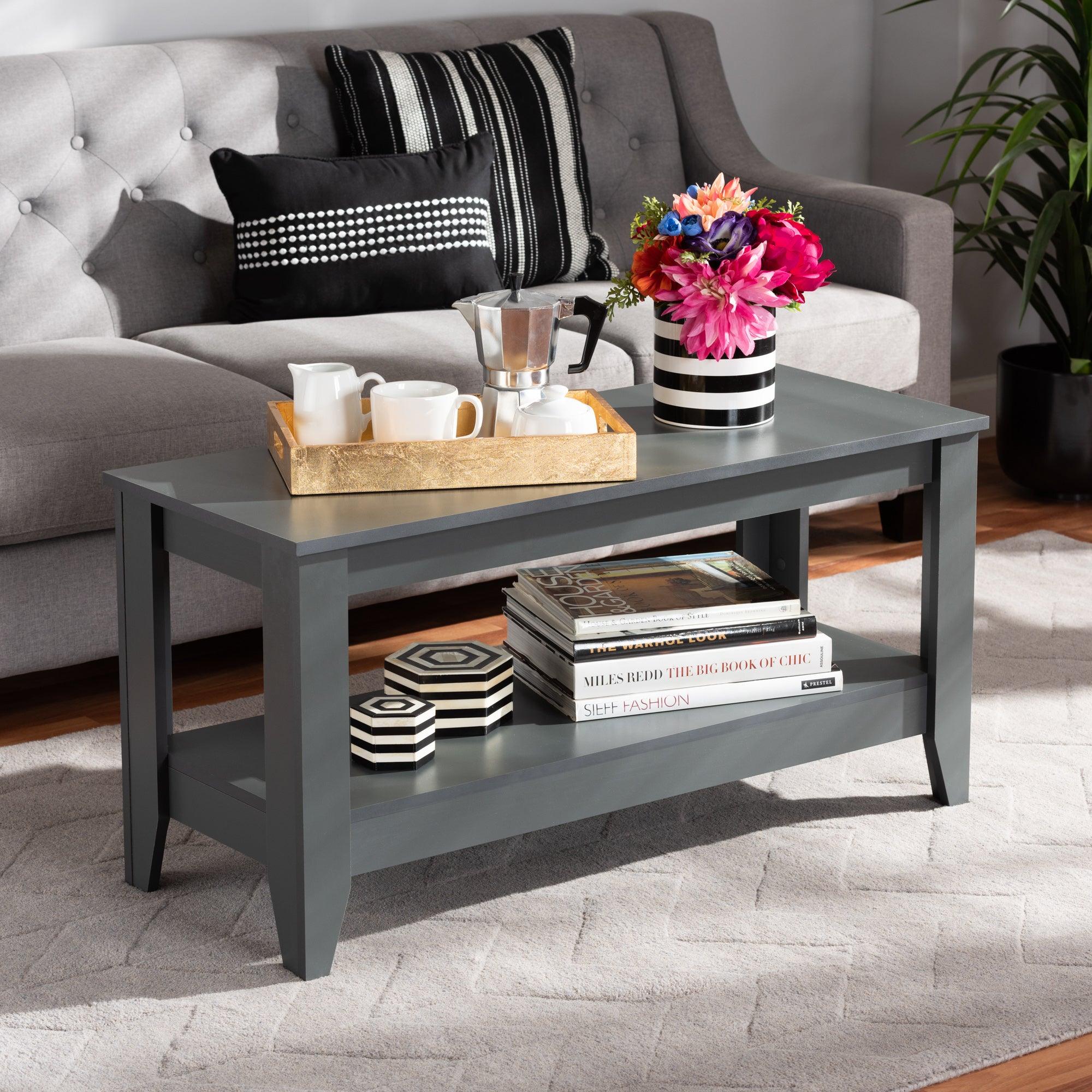 Elada Modern and Contemporary Finished Wood Coffee Table