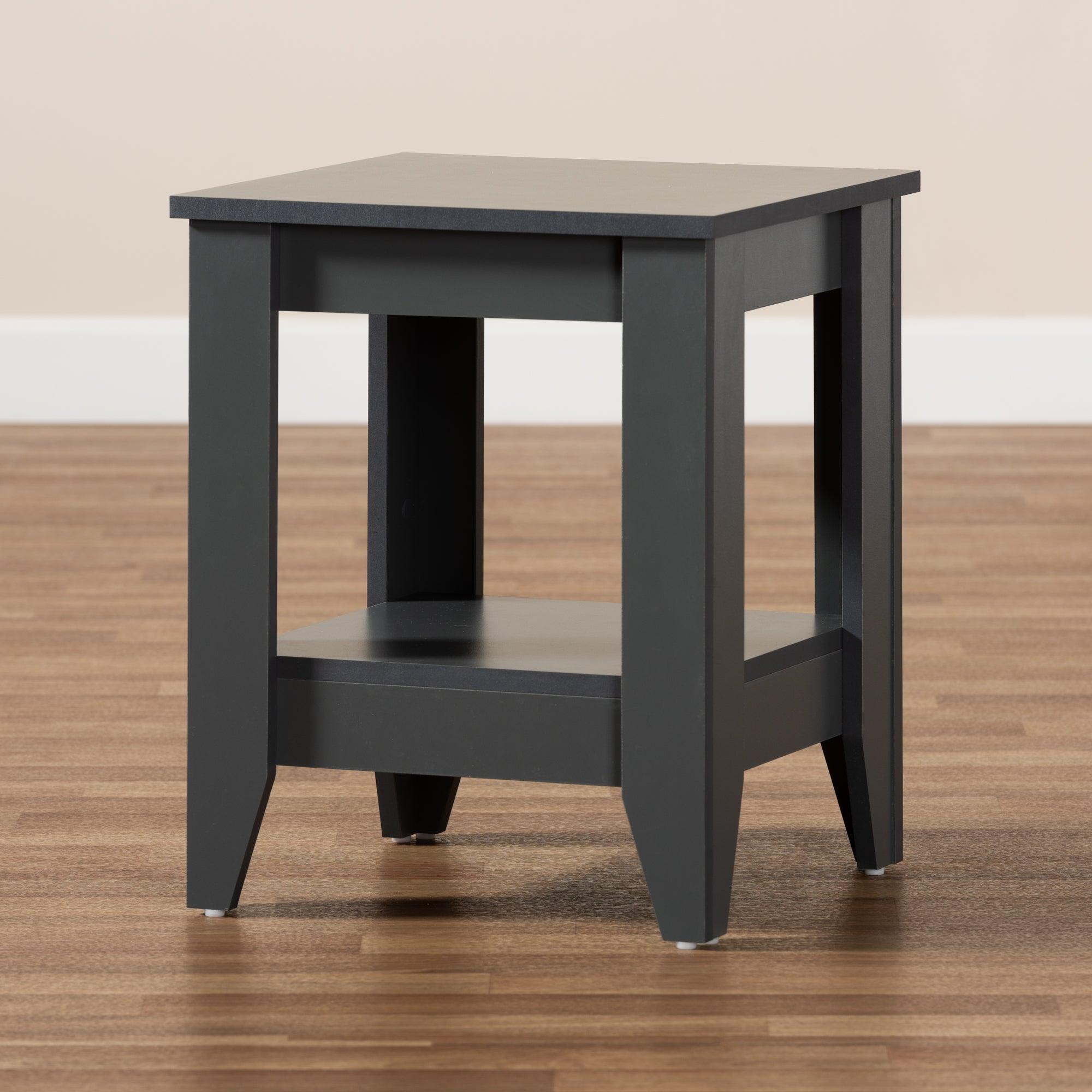 Audra Modern and Contemporary Finished Wood Living Room End Table