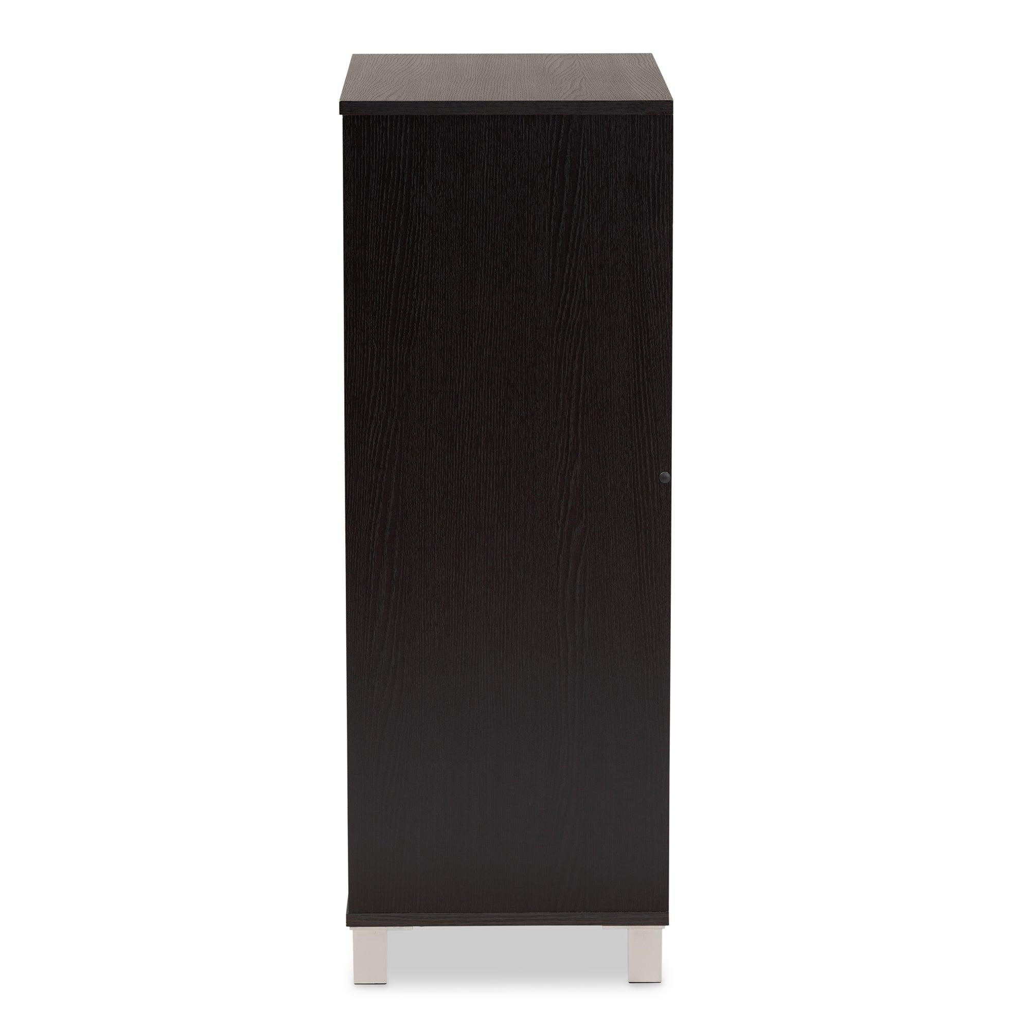 Ernest Modern and Contemporary Finished Wood 2-Door Shoe Storage Cabinet