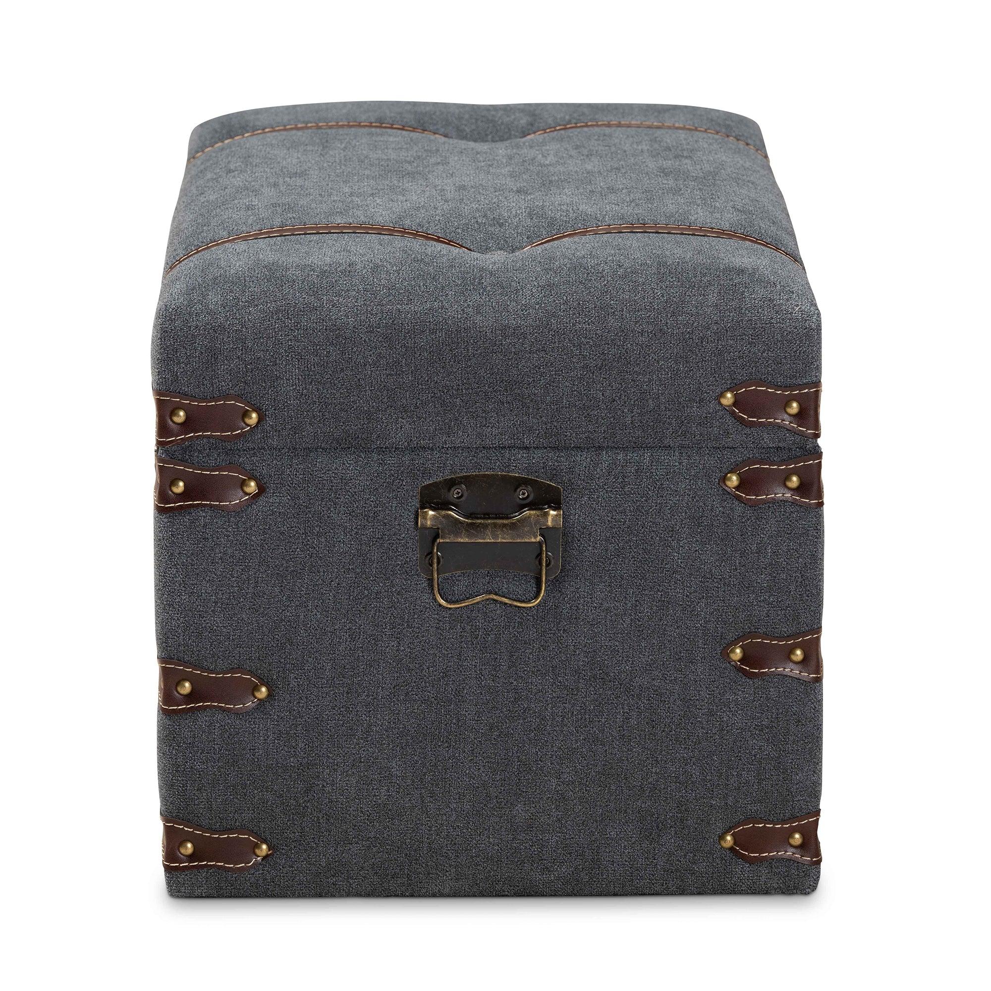 Palma Modern and Contemporary Transitional Fabric Upholstered Storage Trunk Ottoman