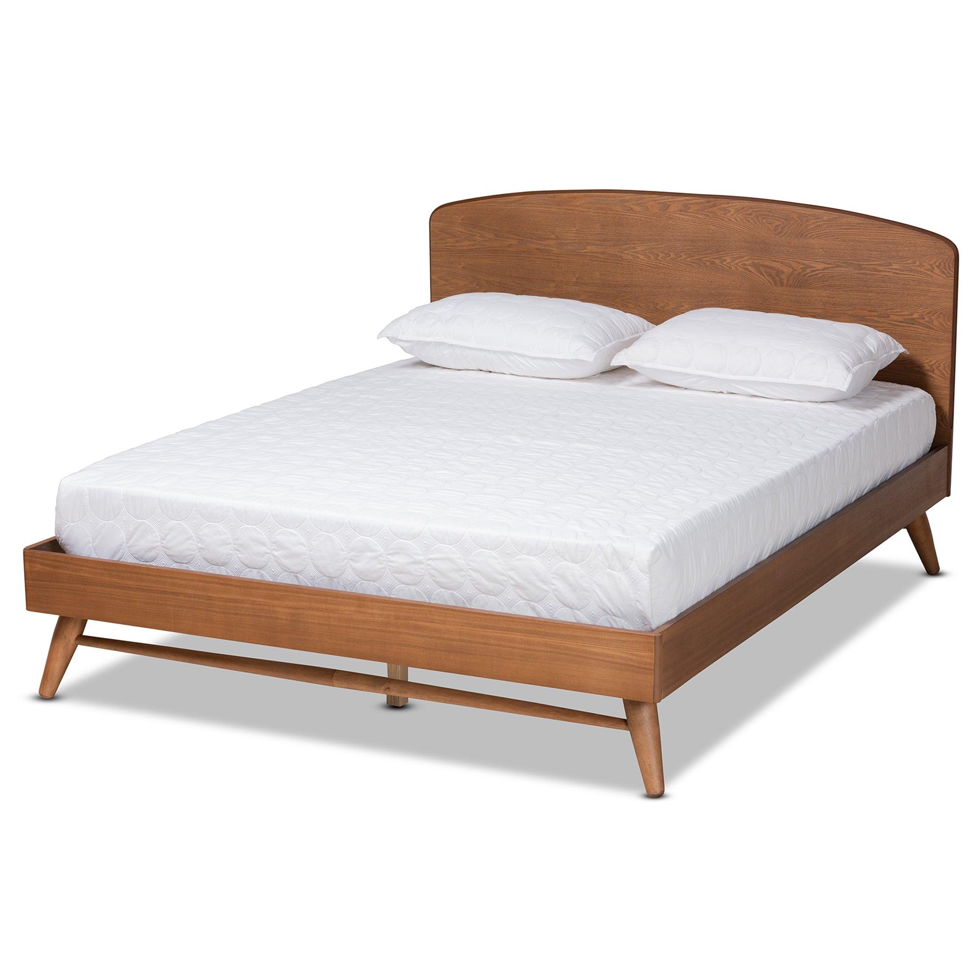 Keagan Mid-Century Modern Transitional Finished Wood Platform Bed