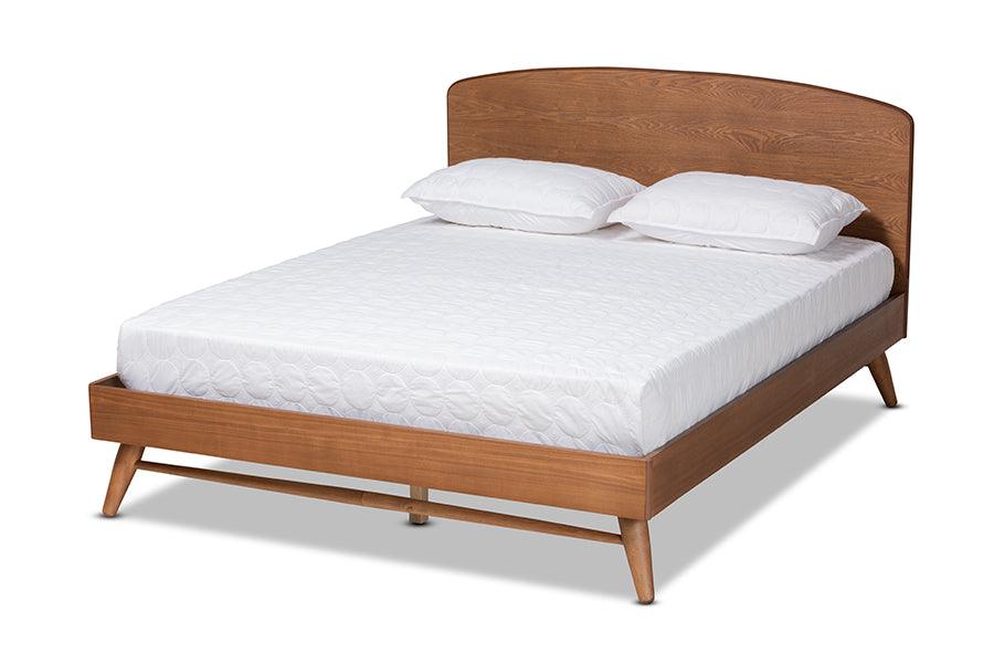 Keagan Mid-Century Modern Transitional Finished Wood Platform Bed