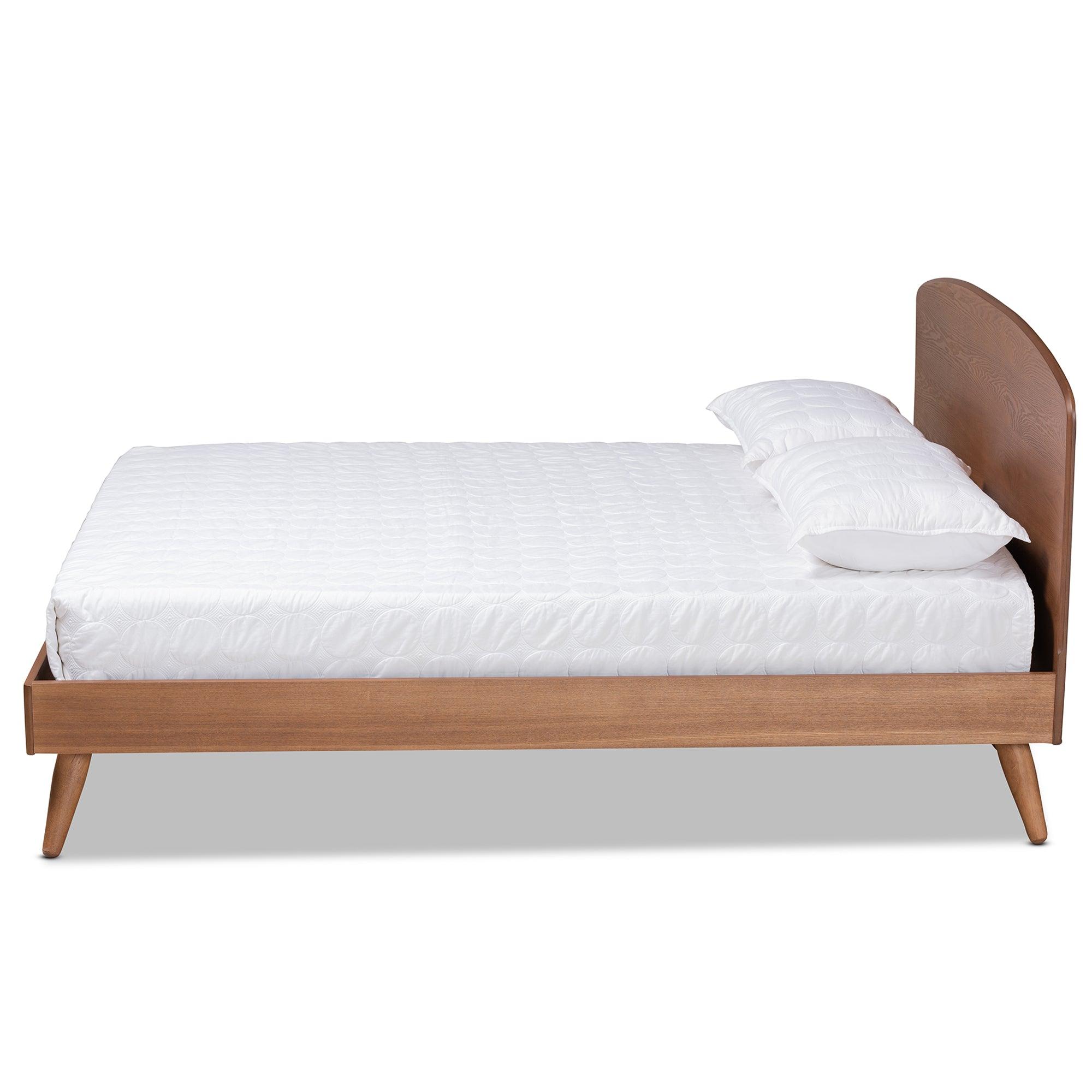 Keagan Mid-Century Modern Transitional Finished Wood Platform Bed