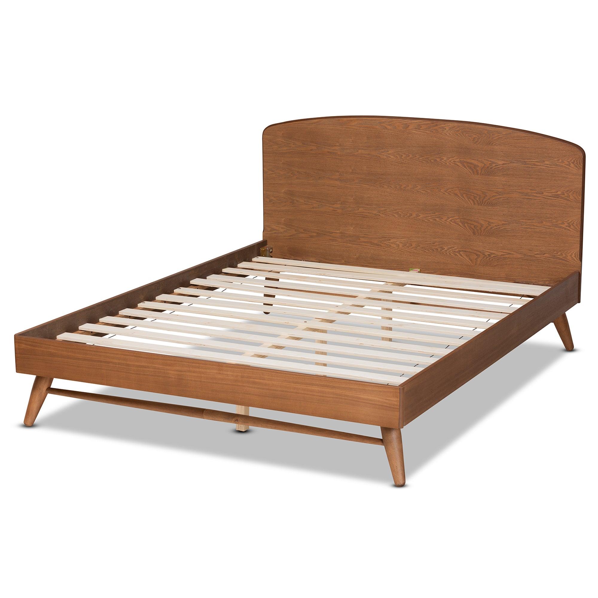 Keagan Mid-Century Modern Transitional Finished Wood Platform Bed