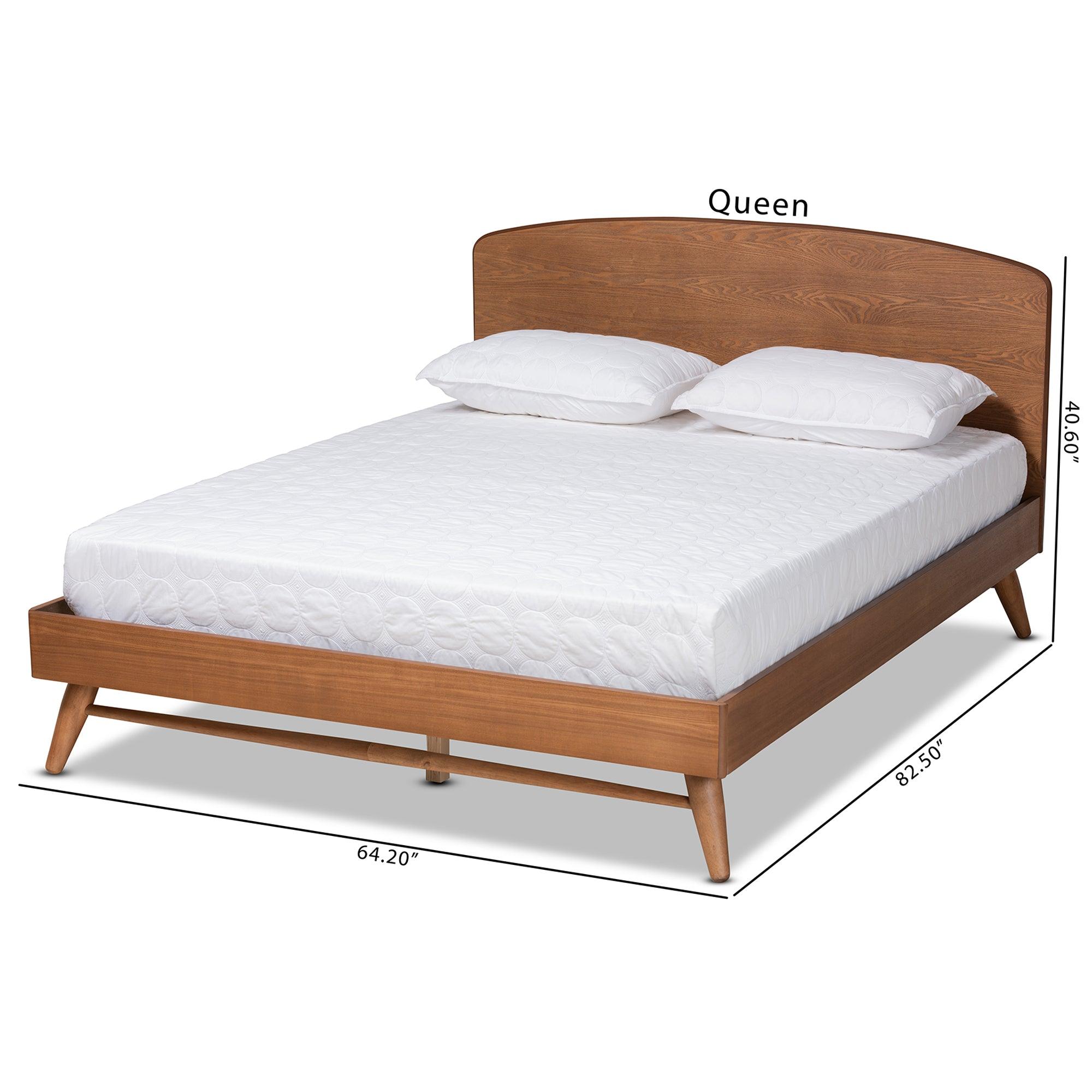 Keagan Mid-Century Modern Transitional Finished Wood Platform Bed