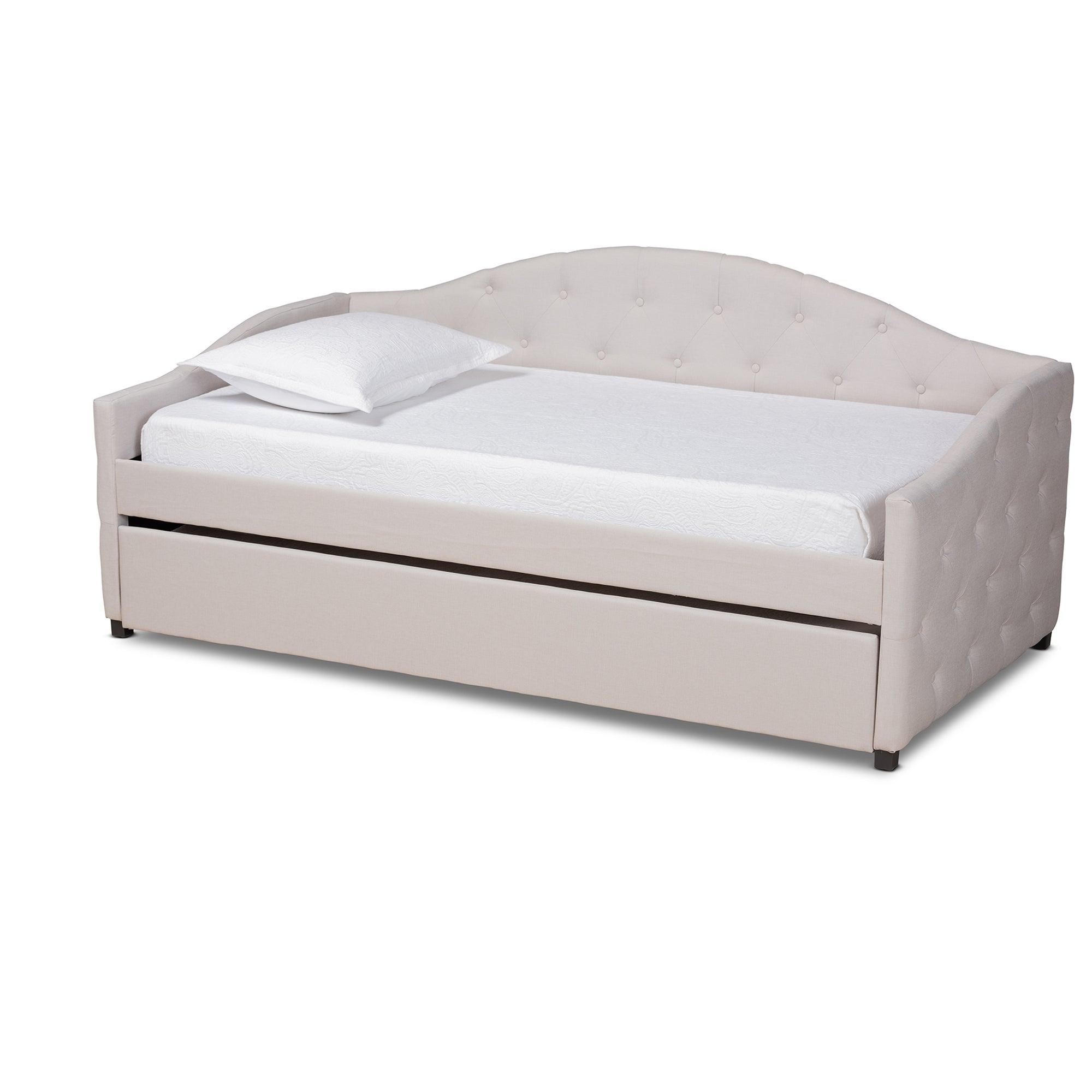 Becker Modern and Contemporary Transitional Fabric Upholstered Daybed with Trundle