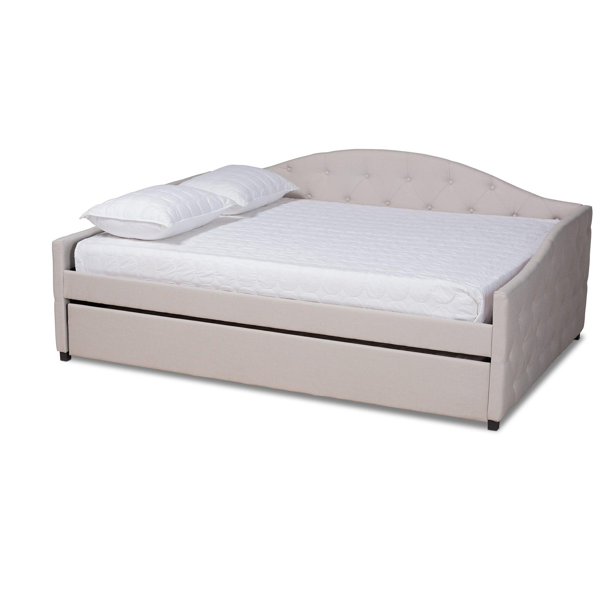 Becker Modern and Contemporary Transitional Fabric Upholstered Daybed with Trundle