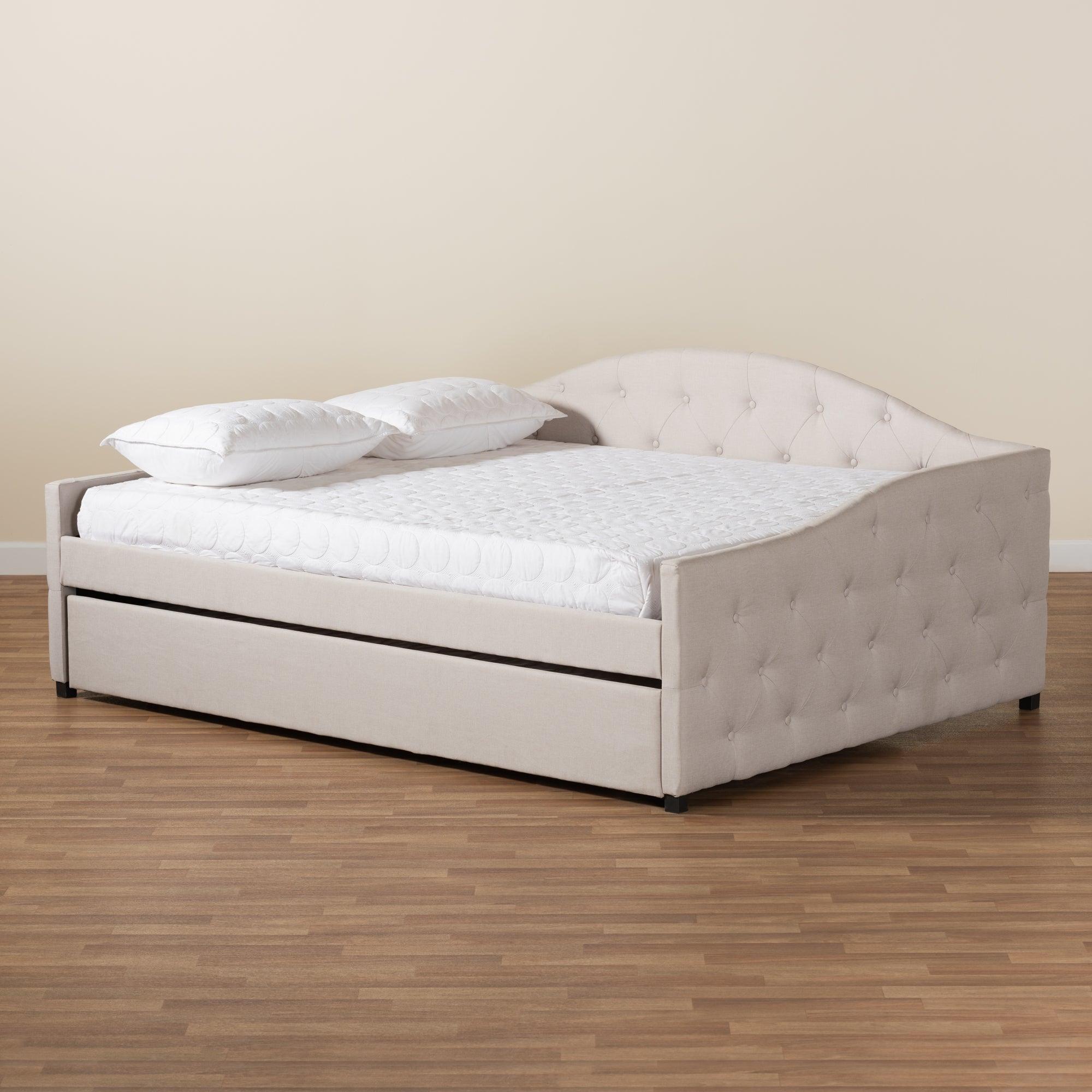 Becker Modern and Contemporary Transitional Fabric Upholstered Daybed with Trundle