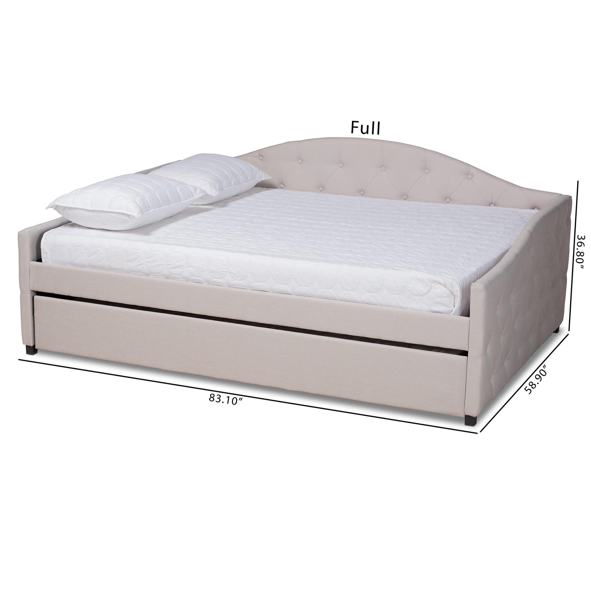 Becker Modern and Contemporary Transitional Fabric Upholstered Daybed with Trundle