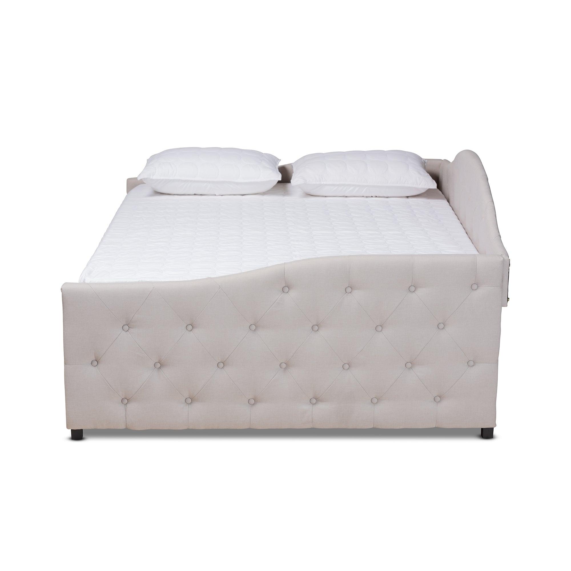 Becker Modern and Contemporary Transitional Fabric Upholstered Daybed with Trundle