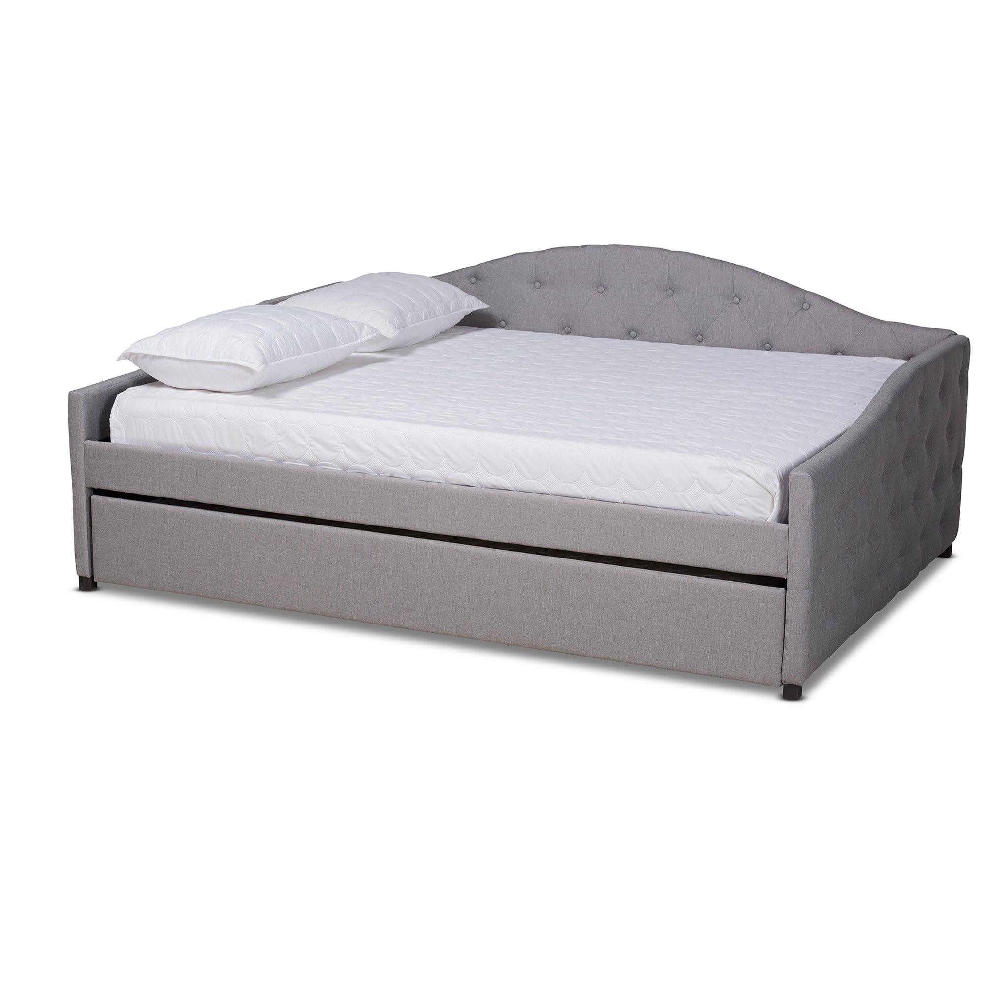 Becker Modern and Contemporary Transitional Fabric Upholstered Daybed with Trundle