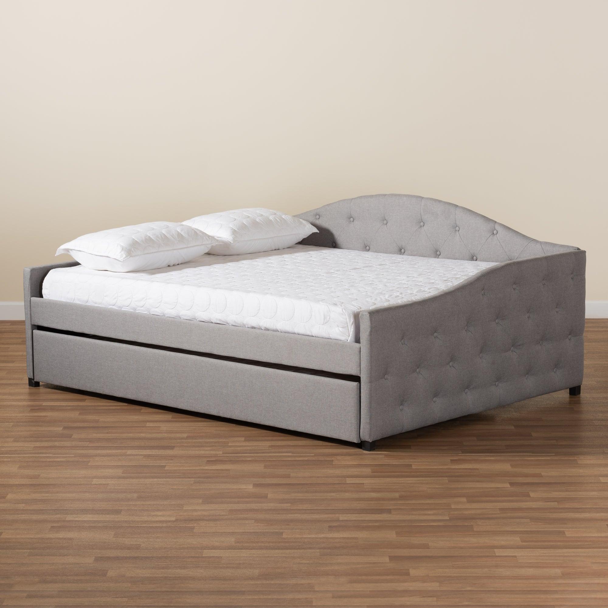 Becker Modern and Contemporary Transitional Fabric Upholstered Daybed with Trundle