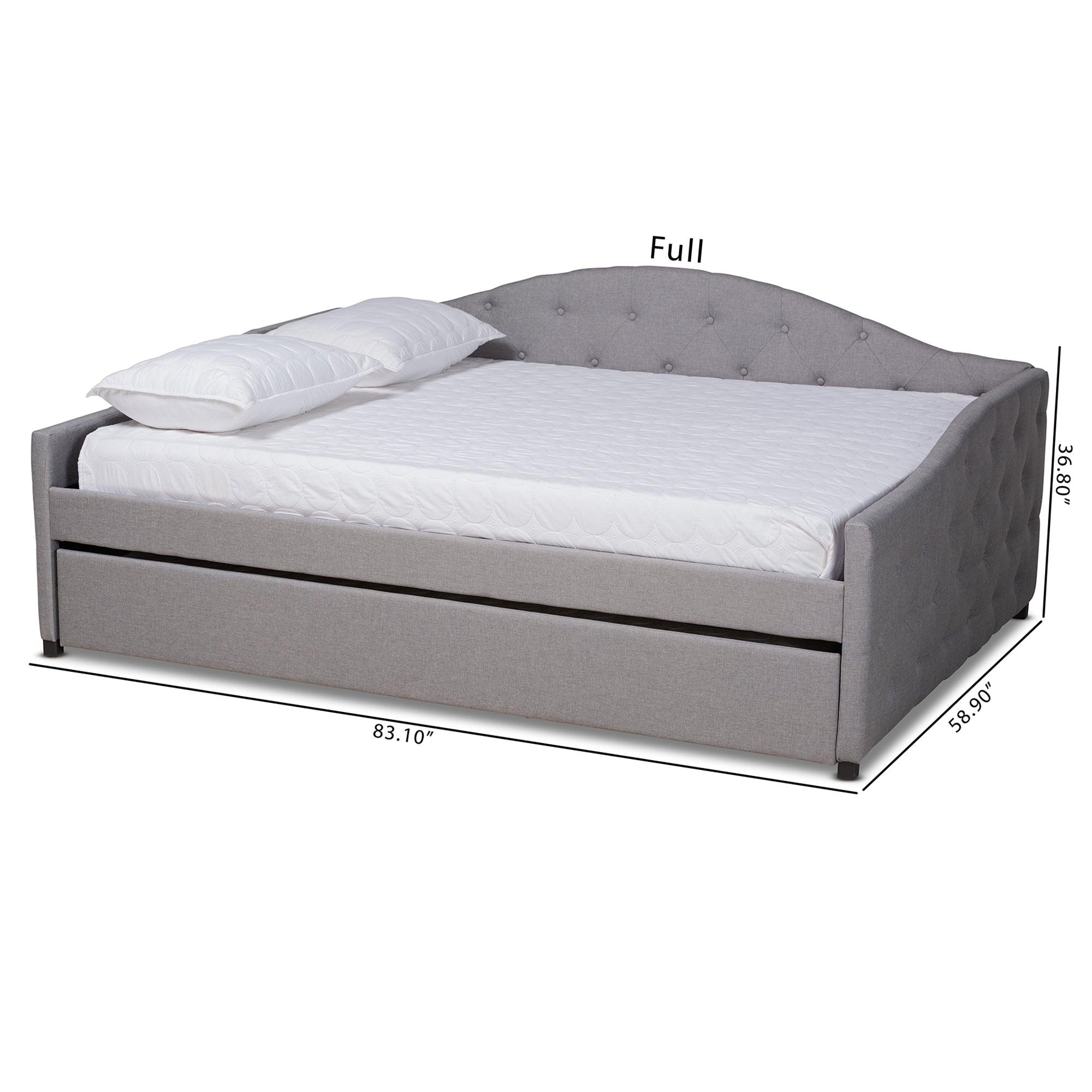 Becker Modern and Contemporary Transitional Fabric Upholstered Daybed with Trundle