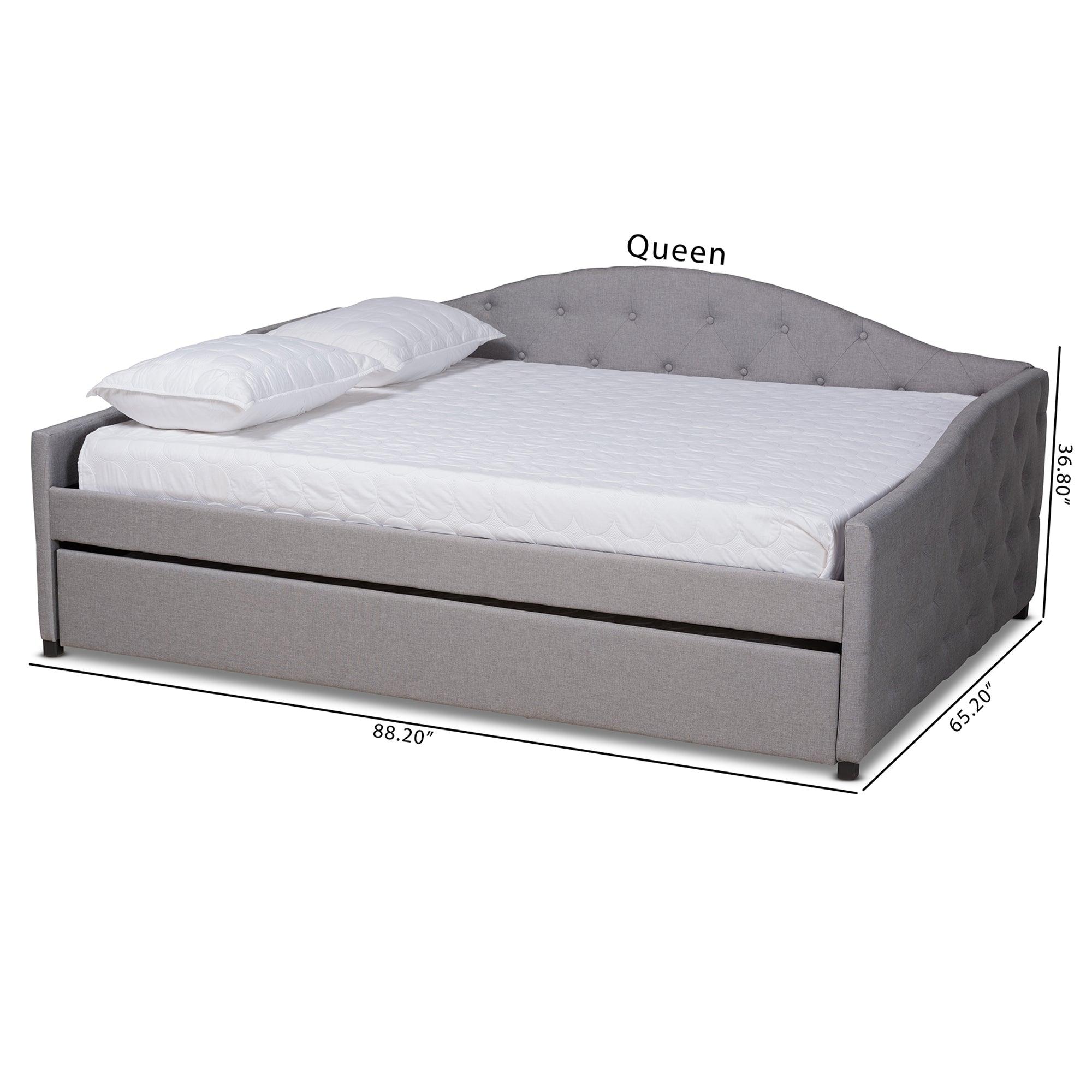 Becker Modern and Contemporary Transitional Fabric Upholstered Daybed with Trundle