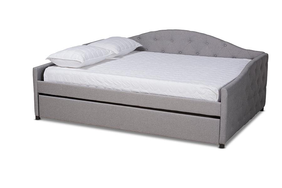 Becker Modern and Contemporary Transitional Fabric Upholstered Daybed with Trundle