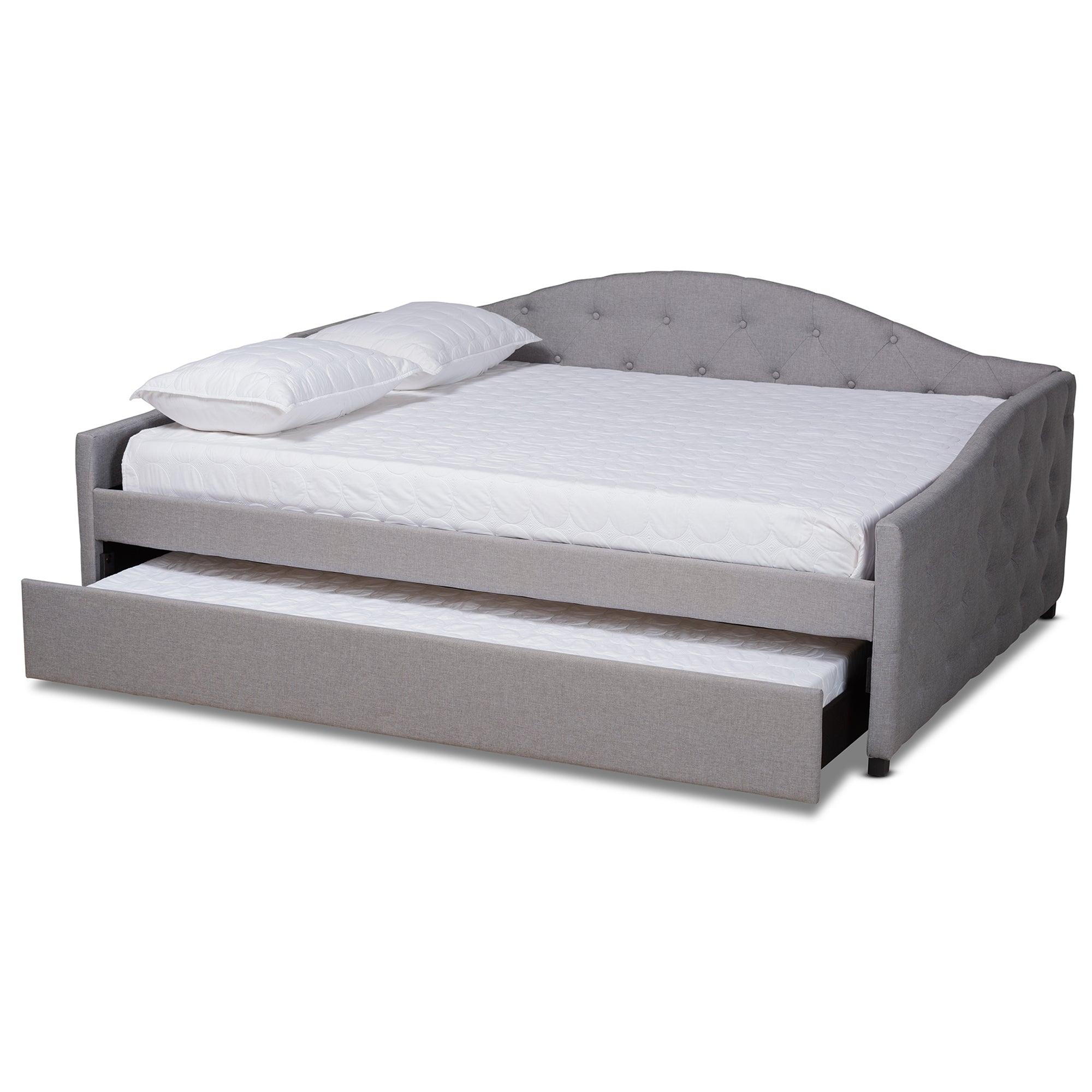 Becker Modern and Contemporary Transitional Fabric Upholstered Daybed with Trundle