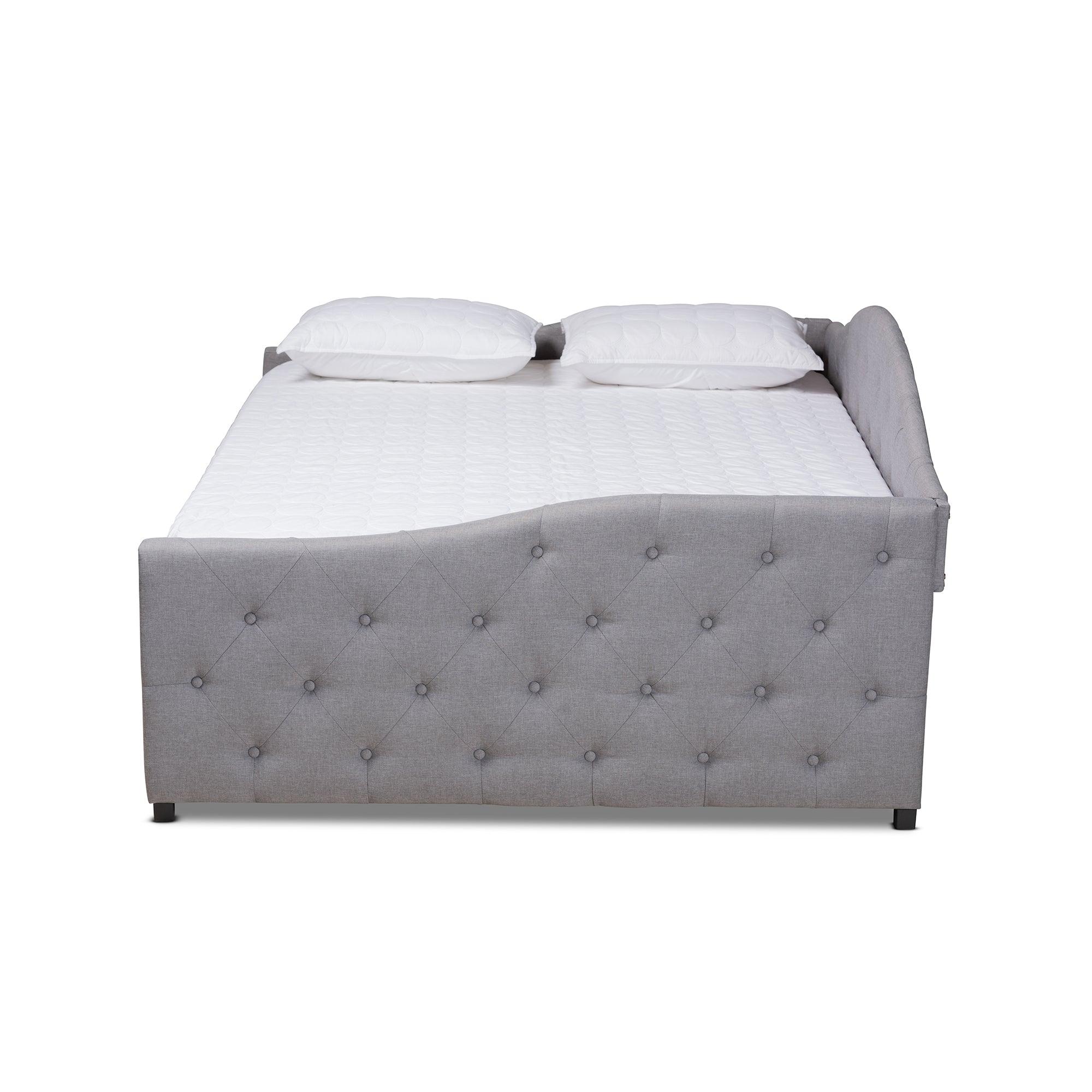 Becker Modern and Contemporary Transitional Fabric Upholstered Daybed with Trundle