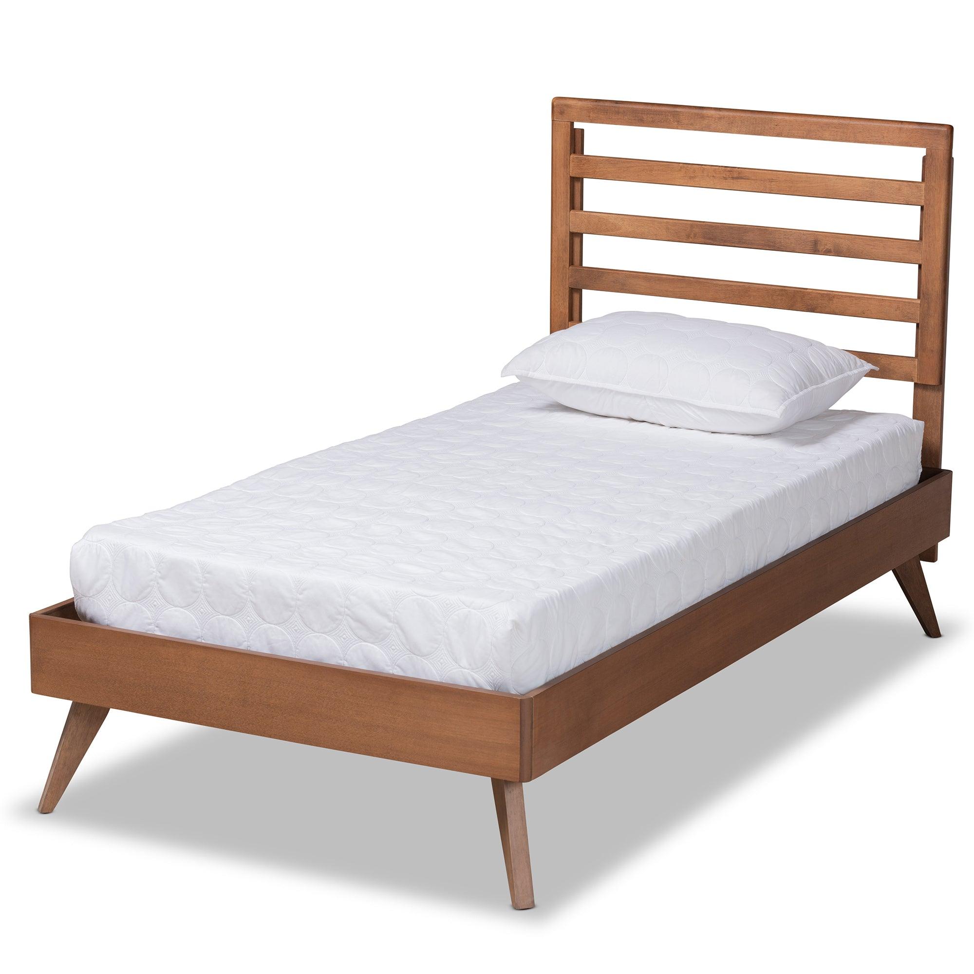 Shiro Mid-Century Modern Ash Finished Wood Platform Bed