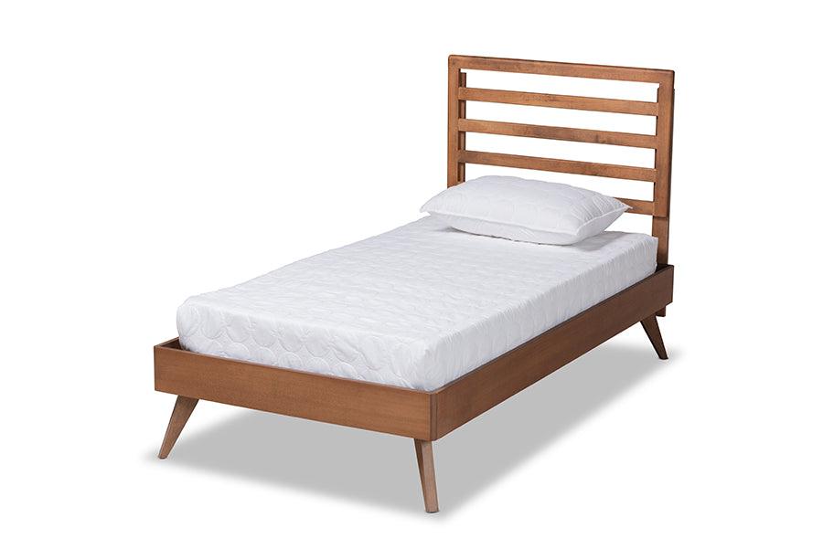 Shiro Mid-Century Modern Ash Finished Wood Platform Bed