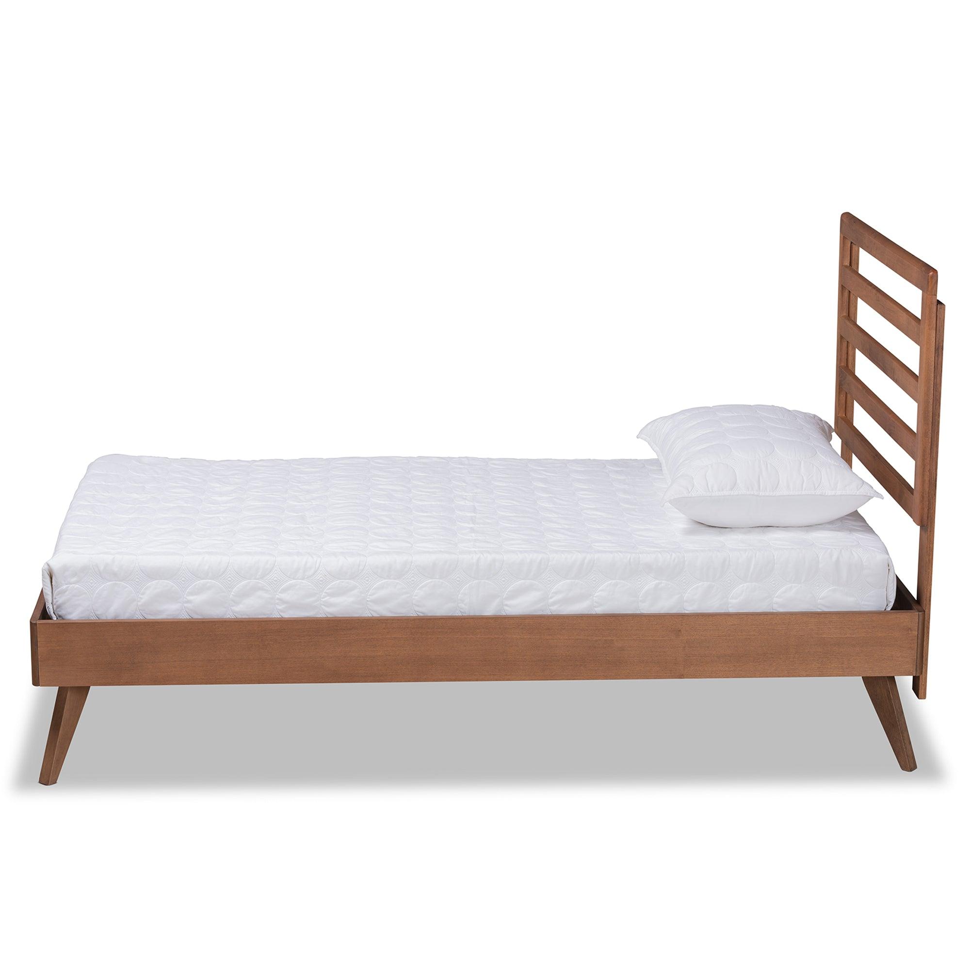 Shiro Mid-Century Modern Ash Finished Wood Platform Bed