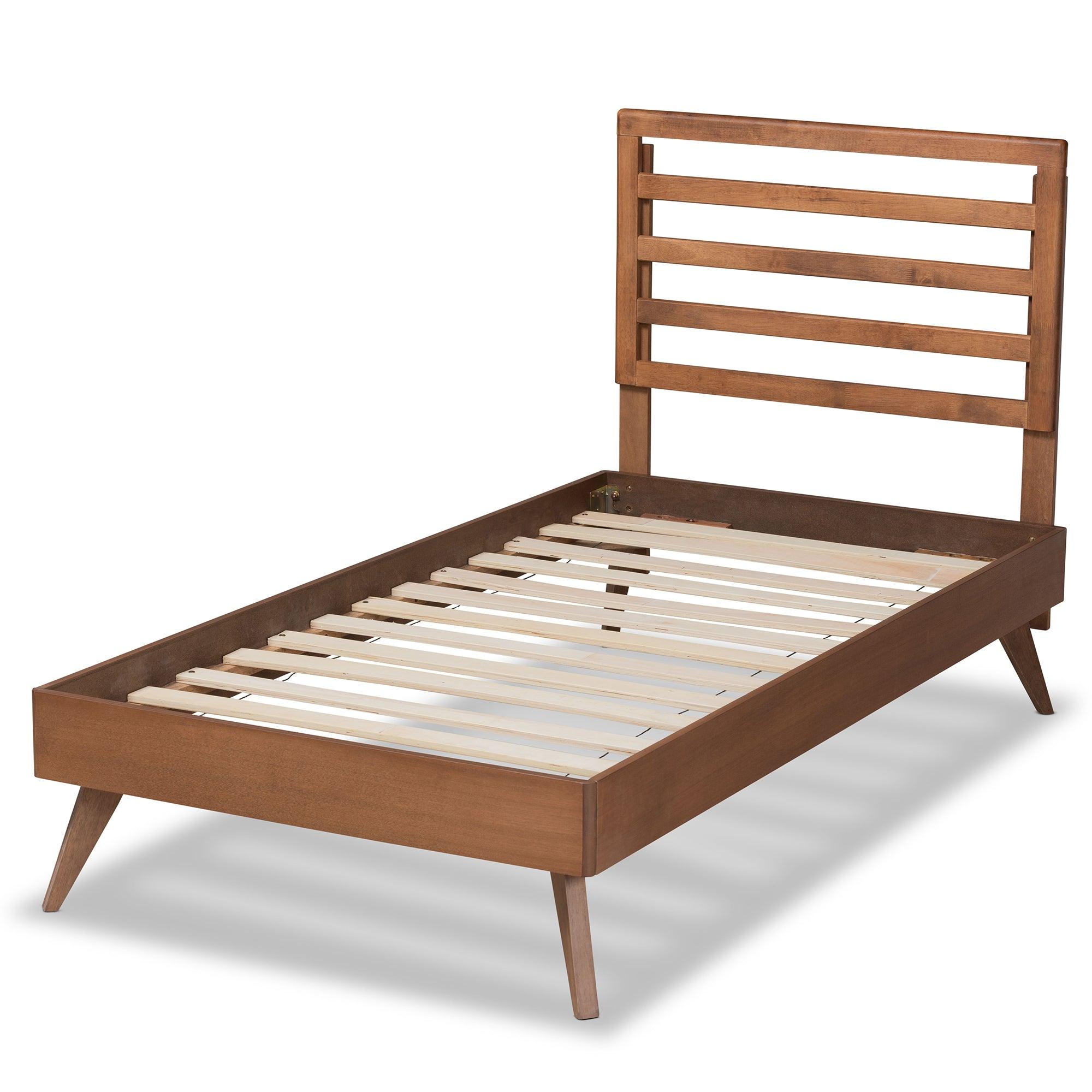 Shiro Mid-Century Modern Ash Finished Wood Platform Bed