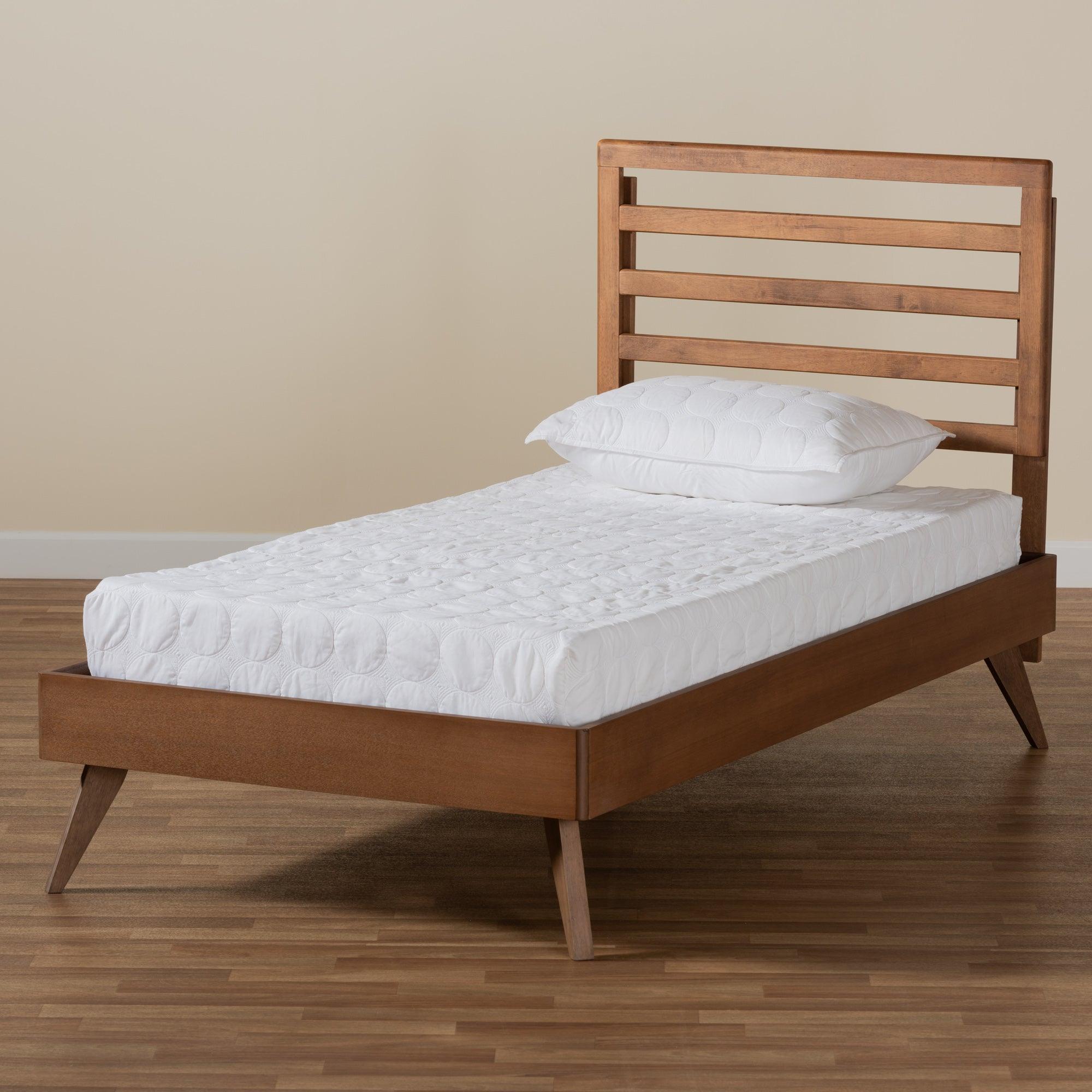 Shiro Mid-Century Modern Ash Finished Wood Platform Bed