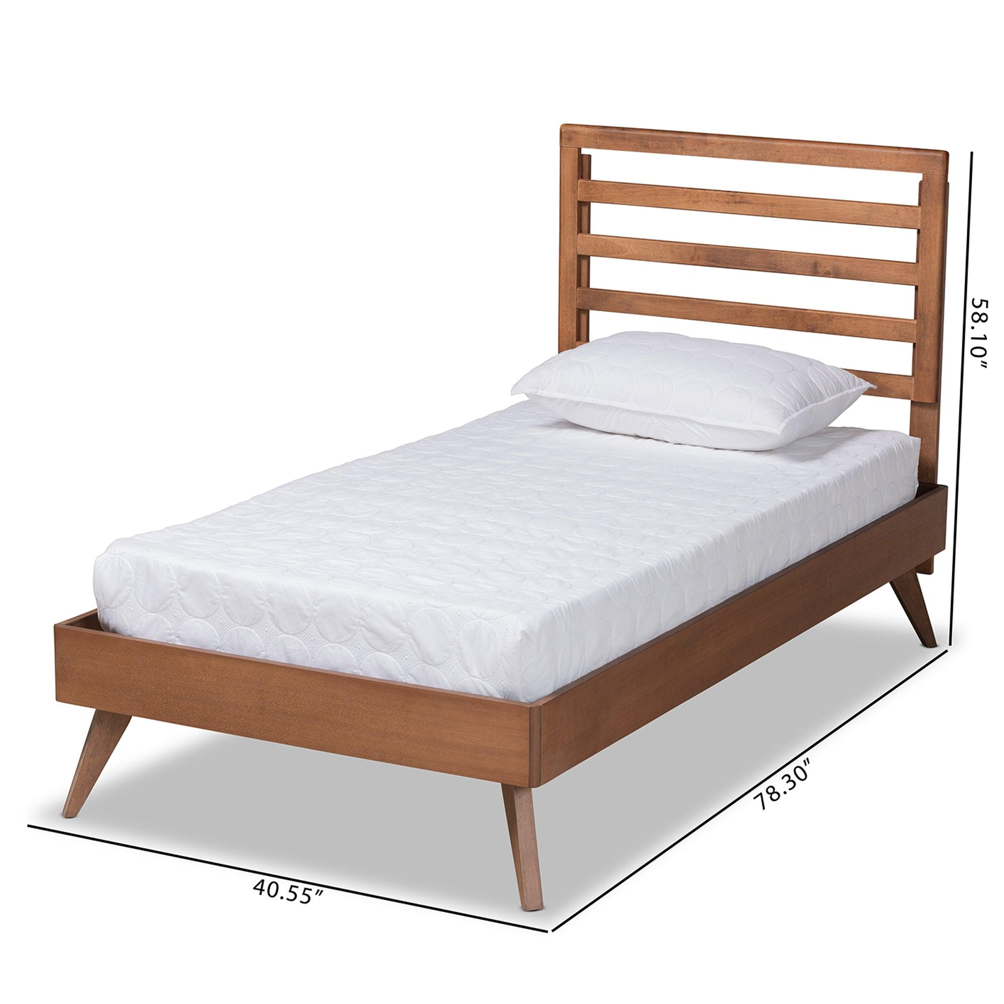 Shiro Mid-Century Modern Ash Finished Wood Platform Bed