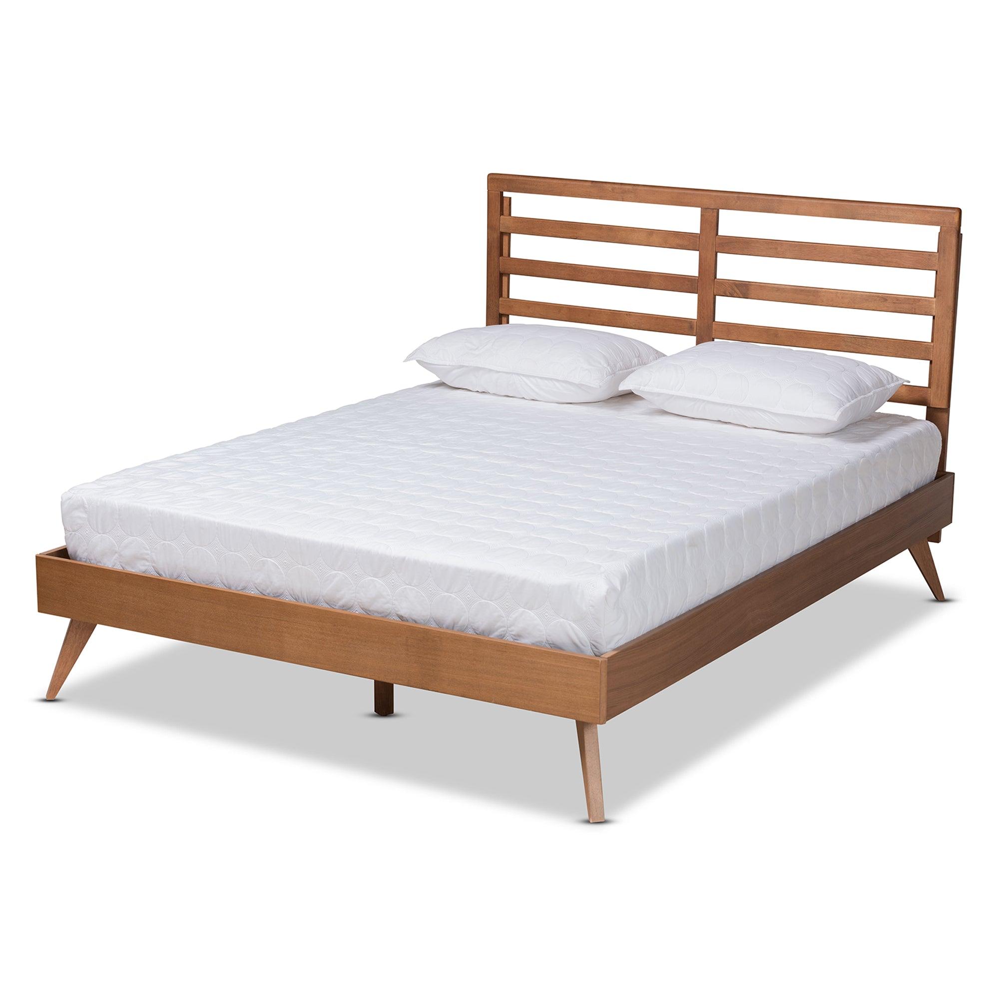 Shiro Mid-Century Modern Ash Finished Wood Platform Bed