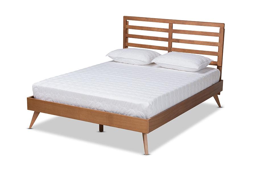 Shiro Mid-Century Modern Ash Finished Wood Platform Bed