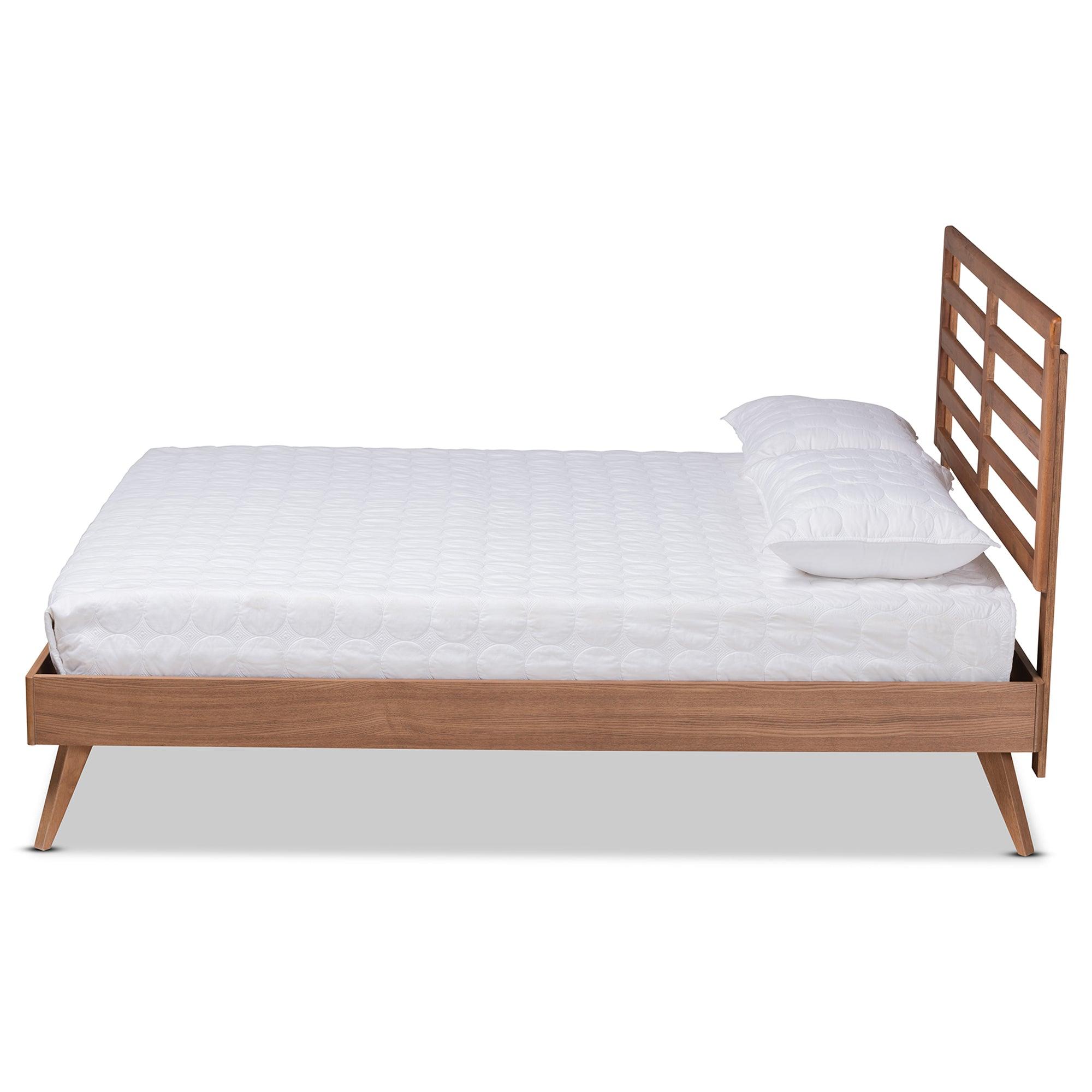 Shiro Mid-Century Modern Ash Finished Wood Platform Bed