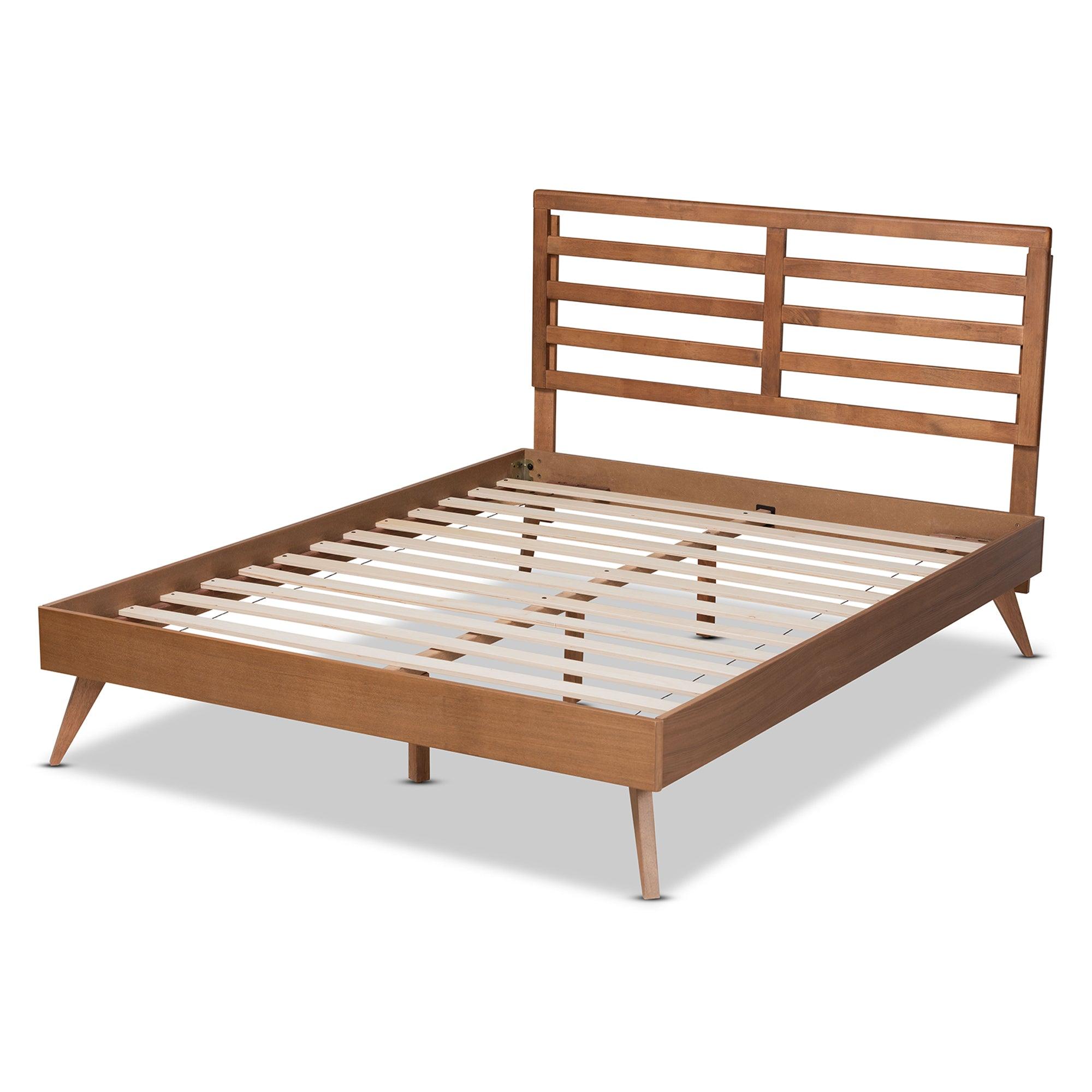 Shiro Mid-Century Modern Ash Finished Wood Platform Bed