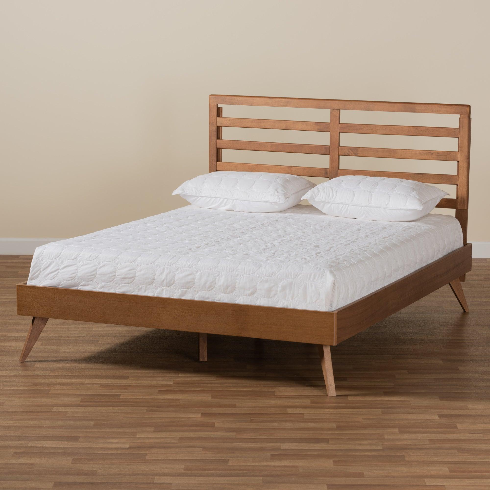 Shiro Mid-Century Modern Ash Finished Wood Platform Bed