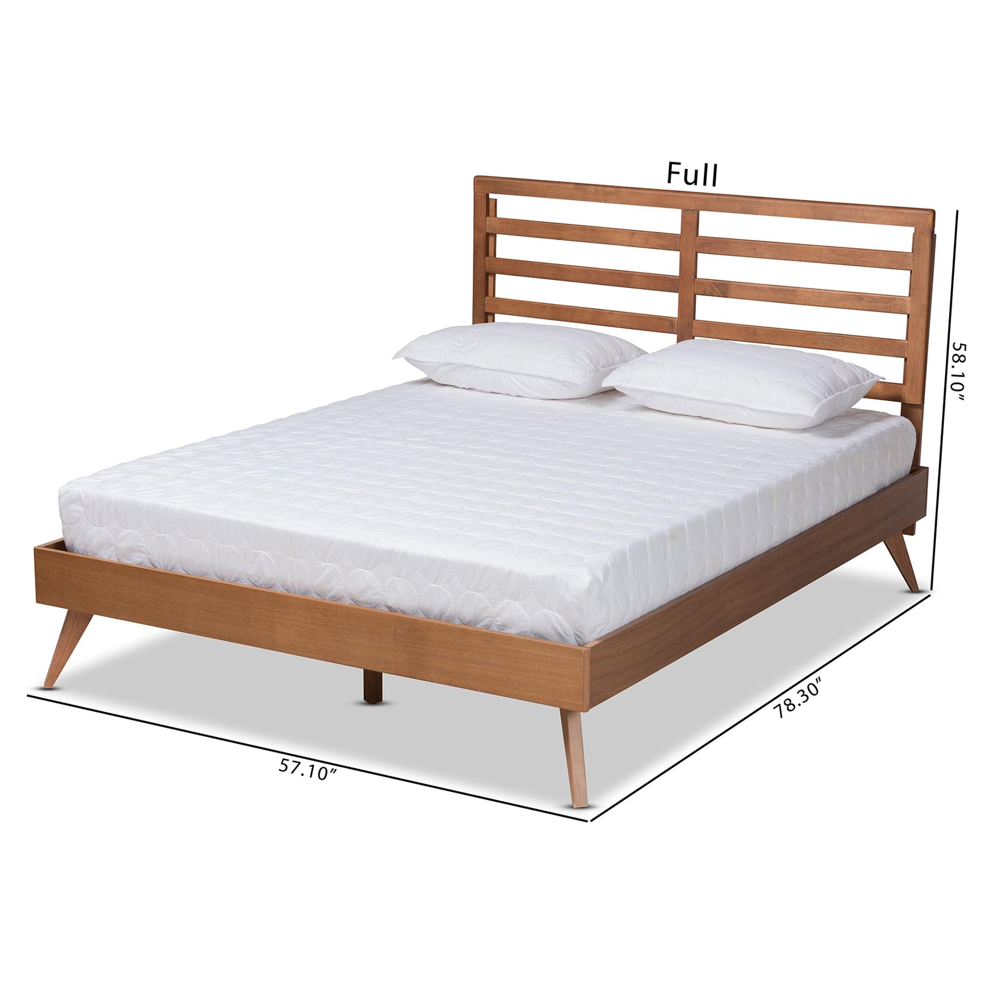 Shiro Mid-Century Modern Ash Finished Wood Platform Bed