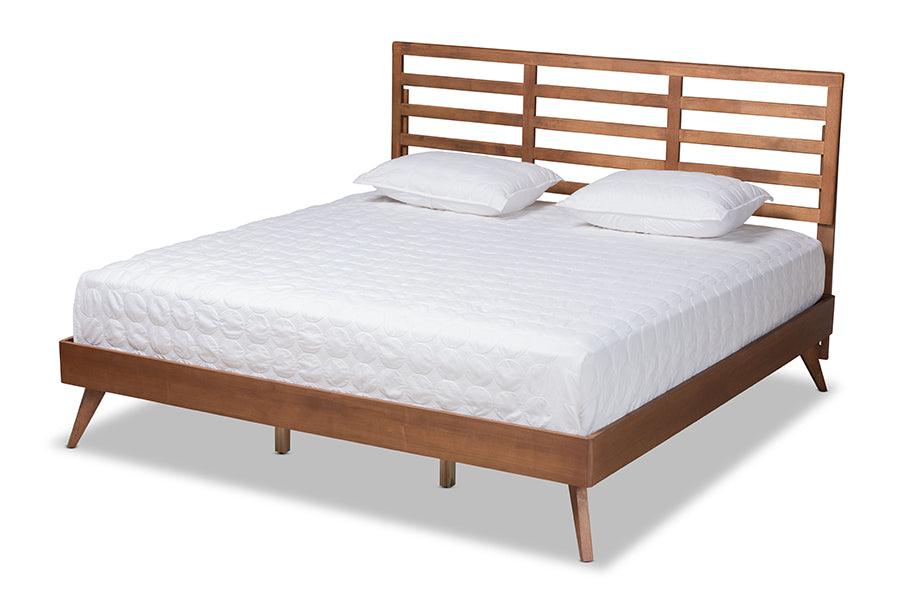 Shiro Mid-Century Modern Ash Finished Wood Platform Bed