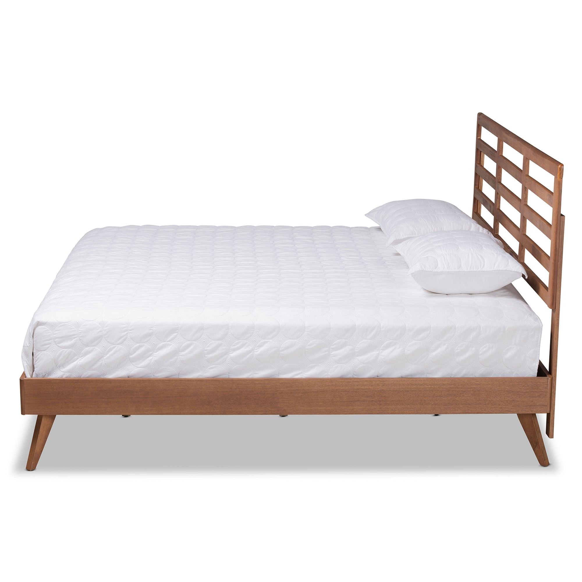 Shiro Mid-Century Modern Ash Finished Wood Platform Bed