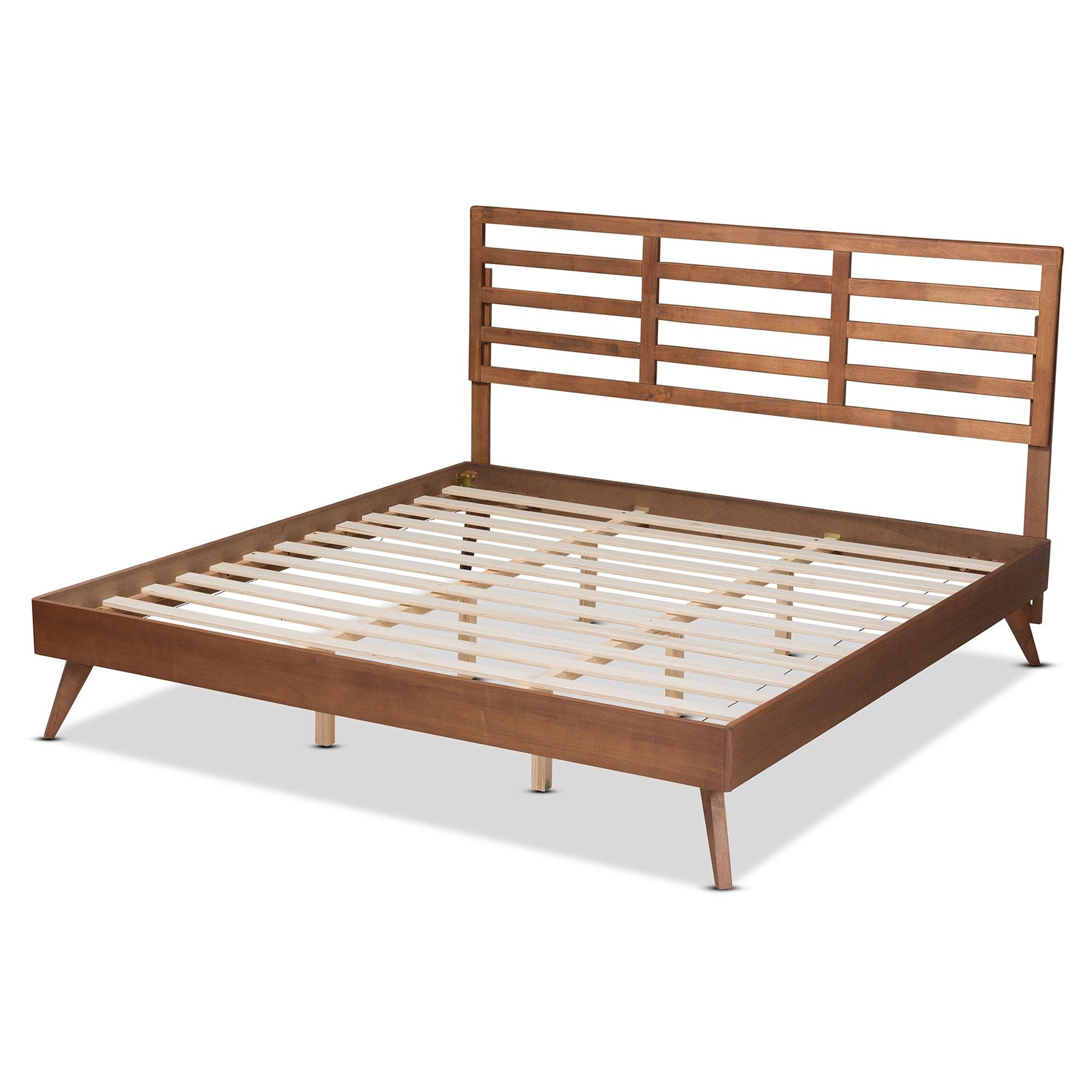 Shiro Mid-Century Modern Ash Finished Wood Platform Bed