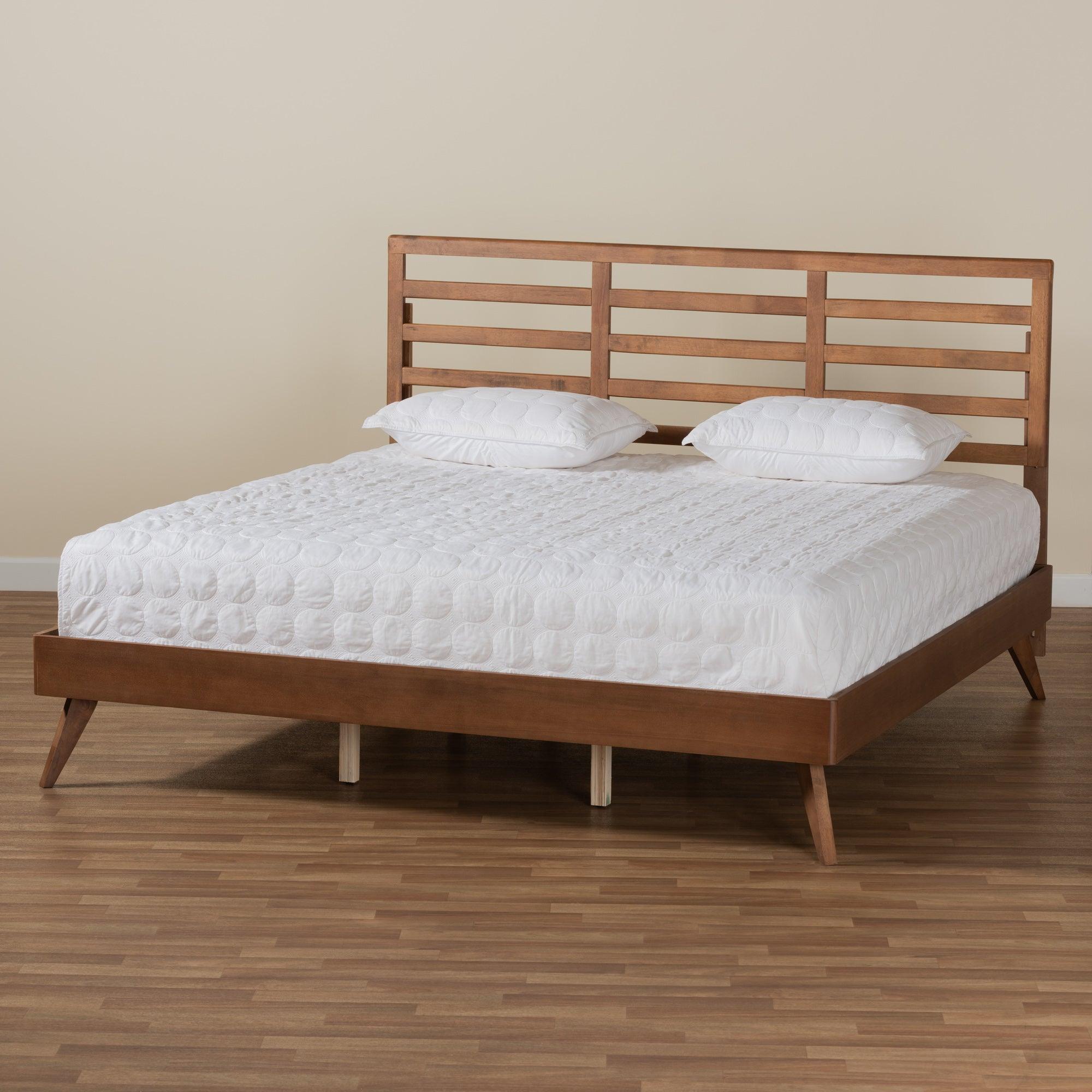 Shiro Mid-Century Modern Ash Finished Wood Platform Bed