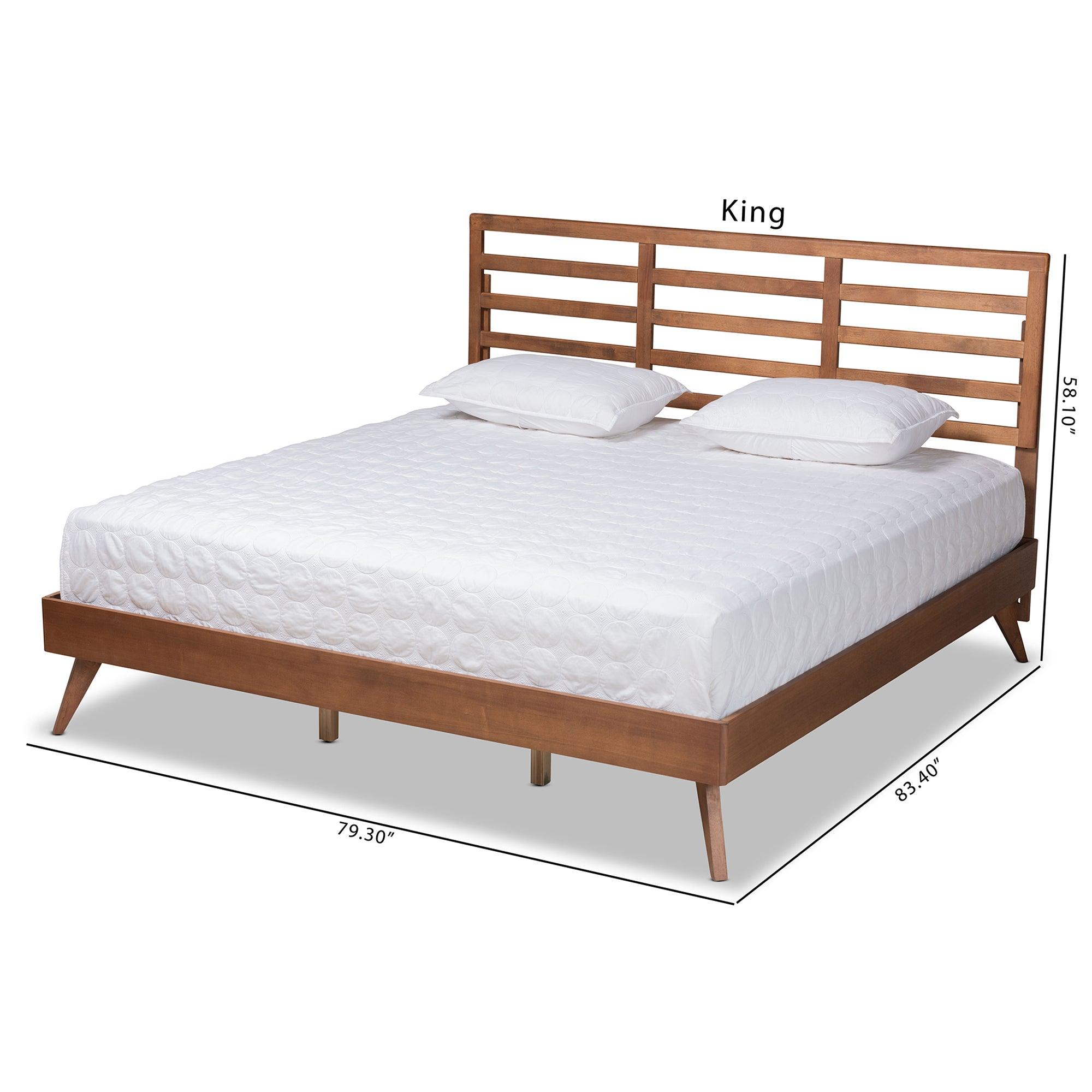 Shiro Mid-Century Modern Ash Finished Wood Platform Bed