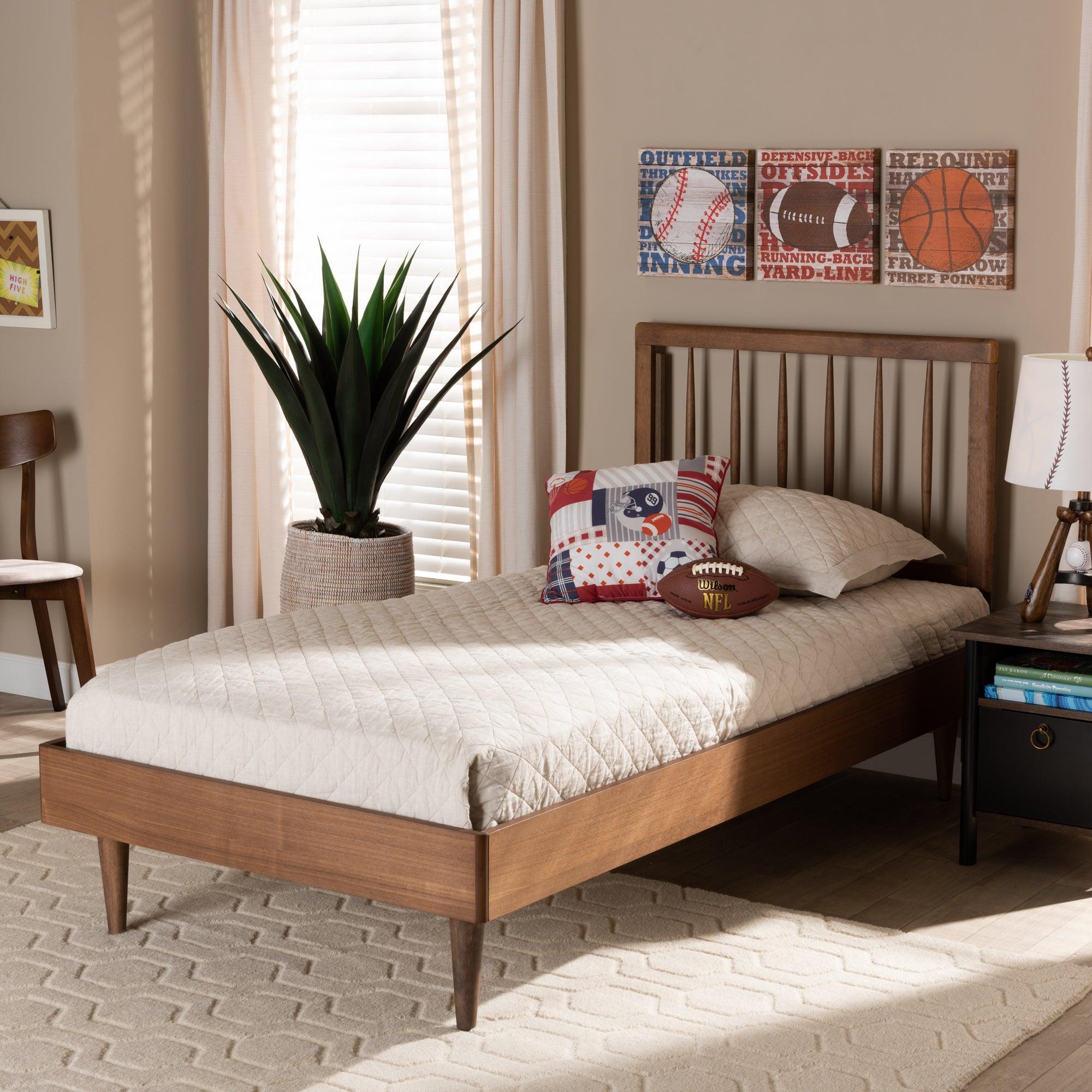 Sora Mid-Century Modern Ash Finished Wood Platform Bed