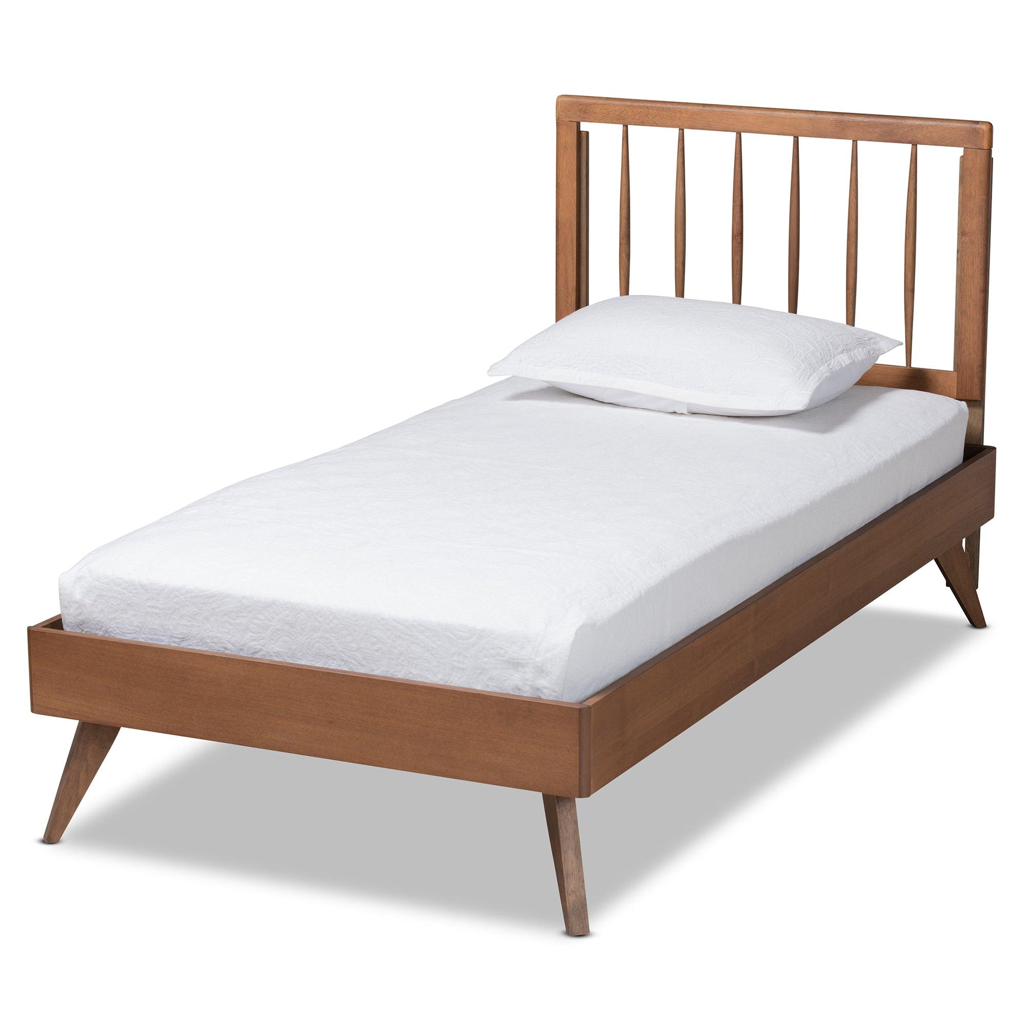 Toru Mid-Century Modern Ash Finished Wood Platform Bed