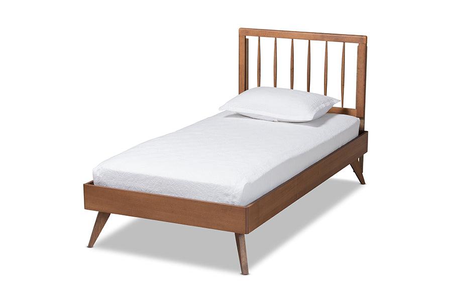 Toru Mid-Century Modern Ash Finished Wood Platform Bed