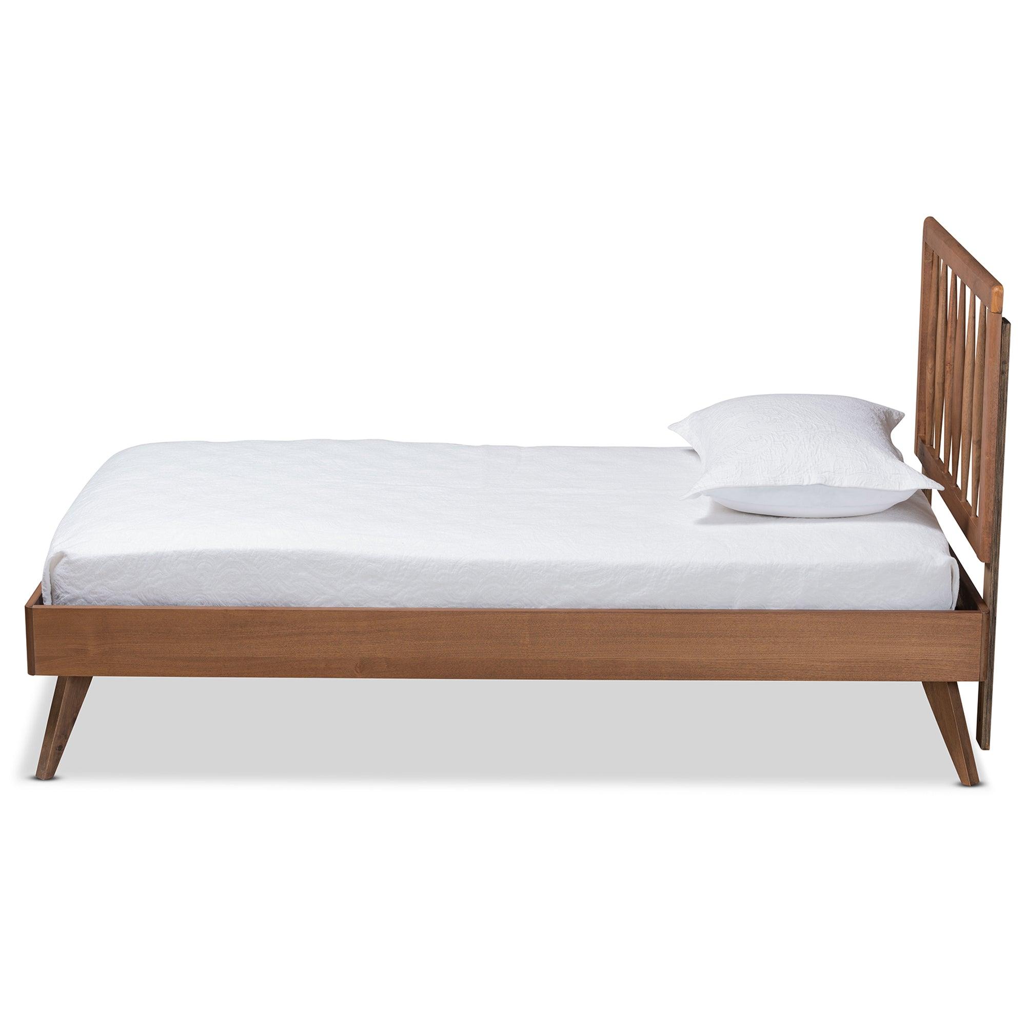 Toru Mid-Century Modern Ash Finished Wood Platform Bed