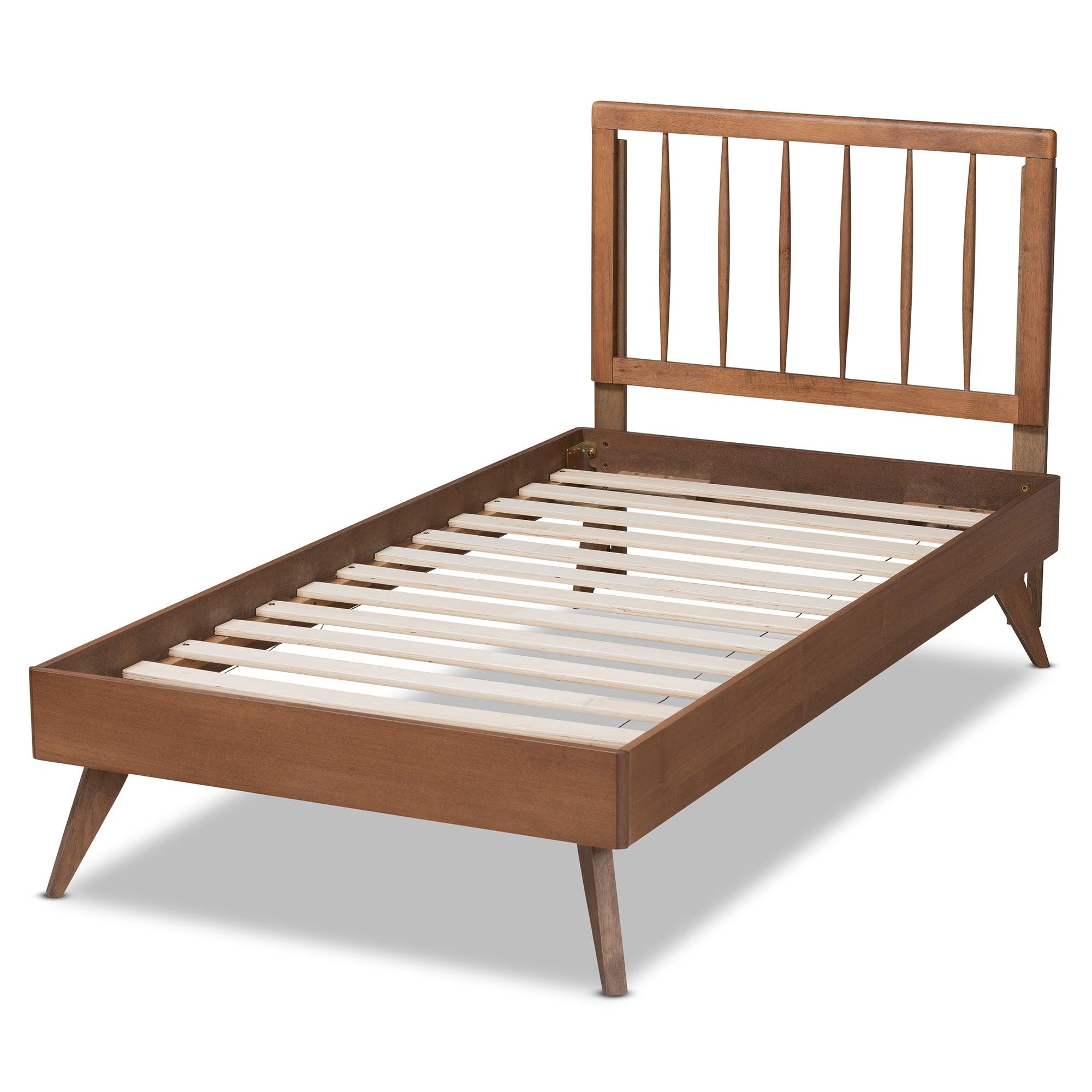 Toru Mid-Century Modern Ash Finished Wood Platform Bed